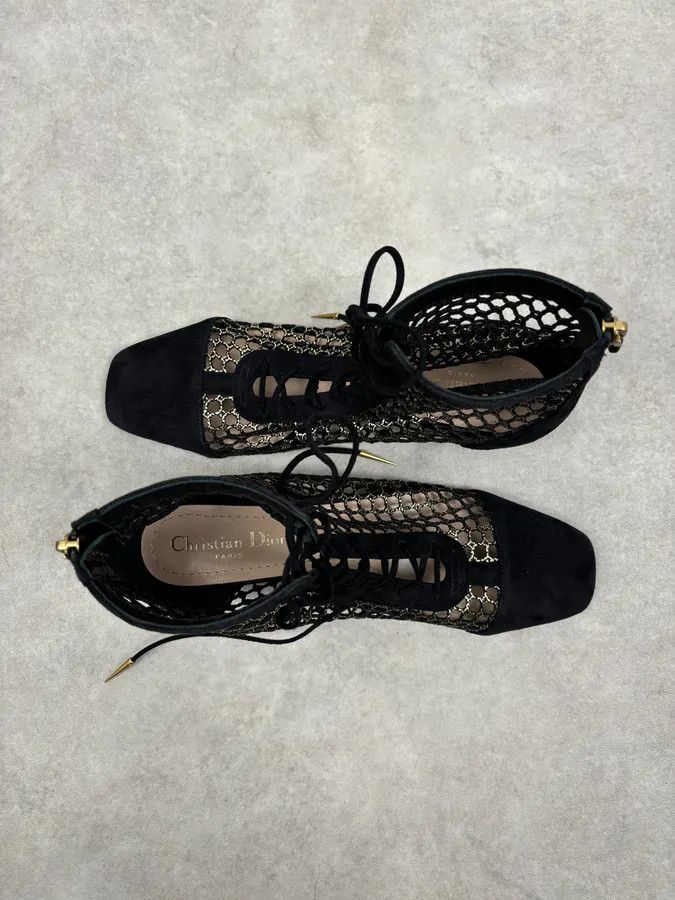 Dior 2000s Christian Dior Naughtily Black Spike Aglet Lace-Up Ankle Boots Size US 8 / IT 38 - 15 Thumbnail