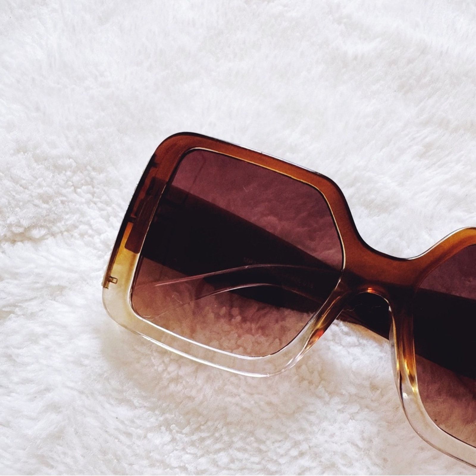 Other Junia Clear Brown Oversized Sunglasses Size ONE SIZE - 2 Thumbnail