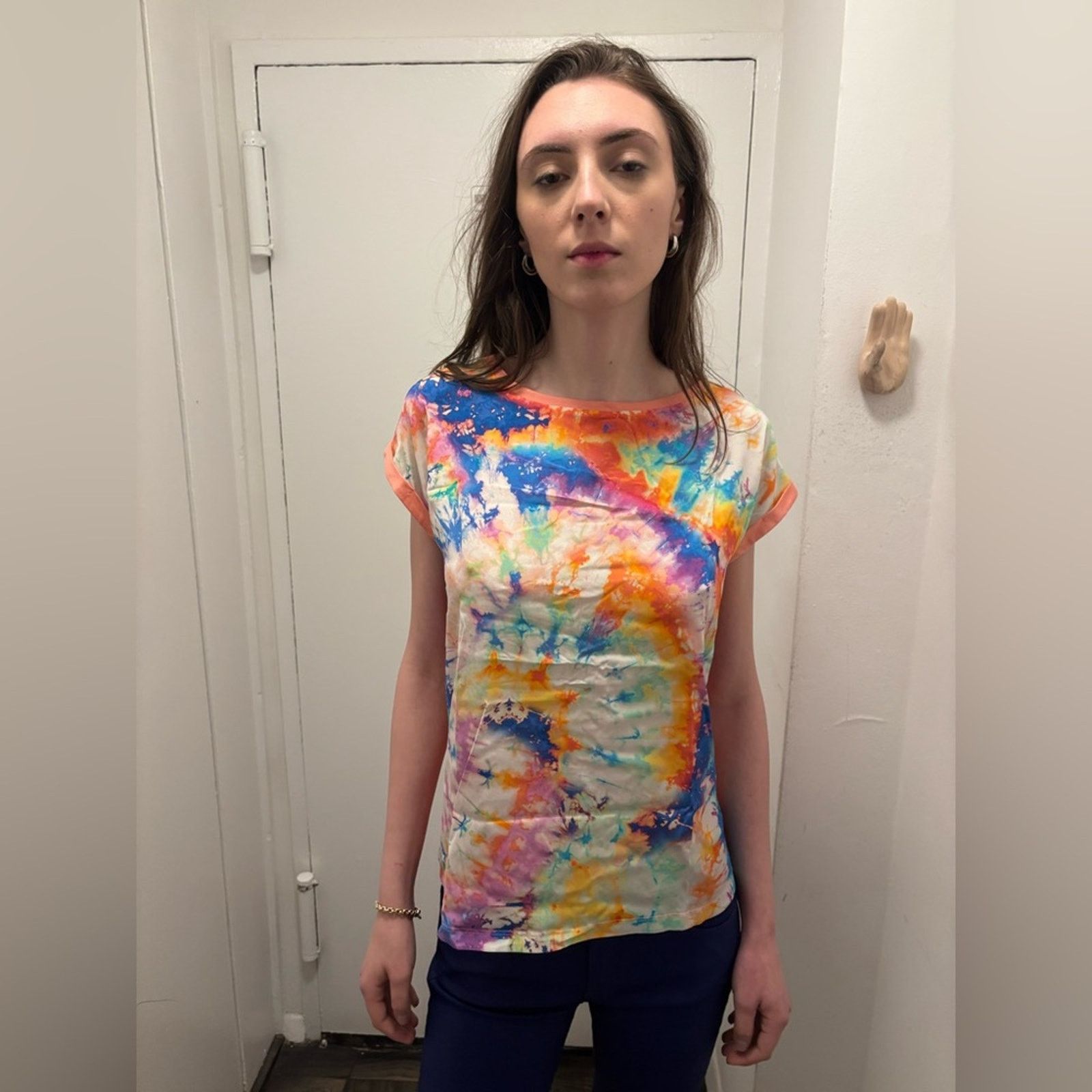 Other NWT Van Laack Pink Blue Tie-Dye Short Sleeve T-Shirt Size 0 Size XS / US 0-2 / IT 36-38 - 10 Thumbnail