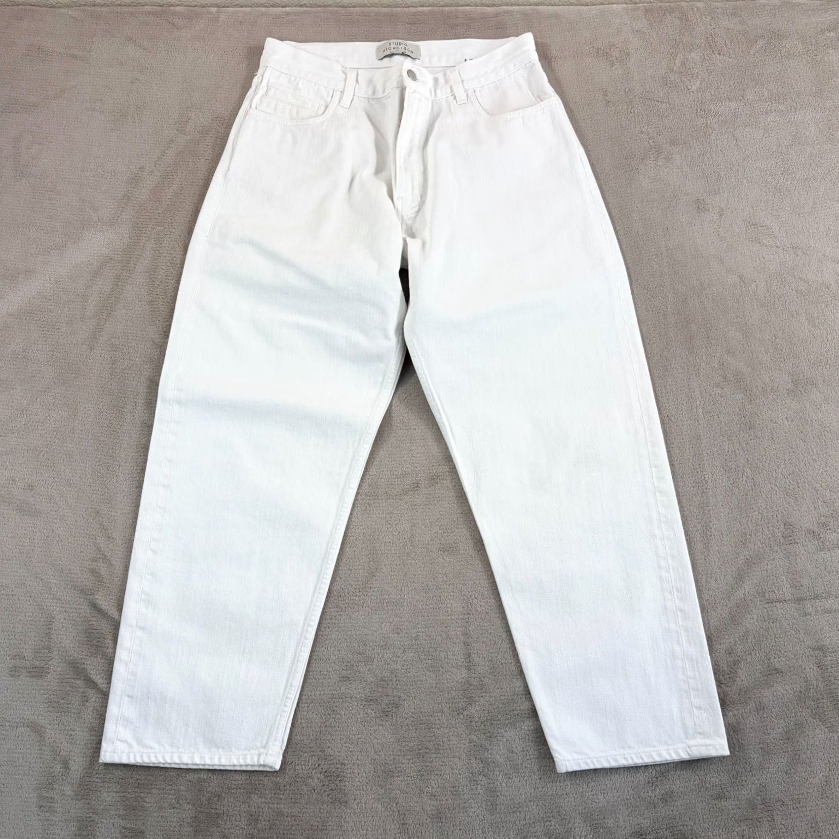 Vintage Studio Nicholson Jeans Mens Medium 30x26 White Tannaro Tapered Selvedge Cotton 90s Levi's Made In Usa New, Men's (Size 31) — image 5 of 6