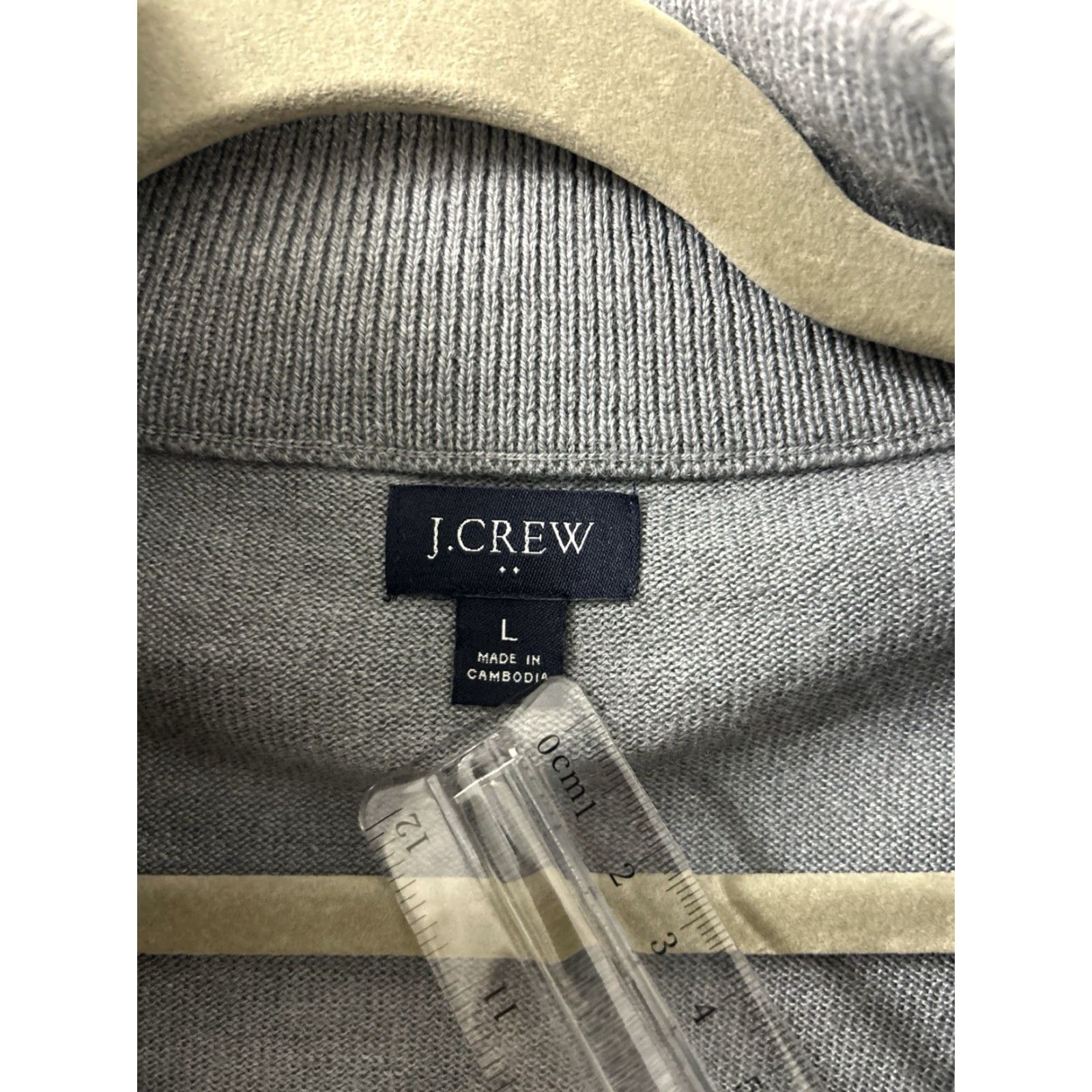 Vintage J Crew Sweater Mens Large Gray Merino Wool Blend 1/4 Zip Pullover Long Sleeve Size US L / EU 52-54 / 3 - 6 Thumbnail