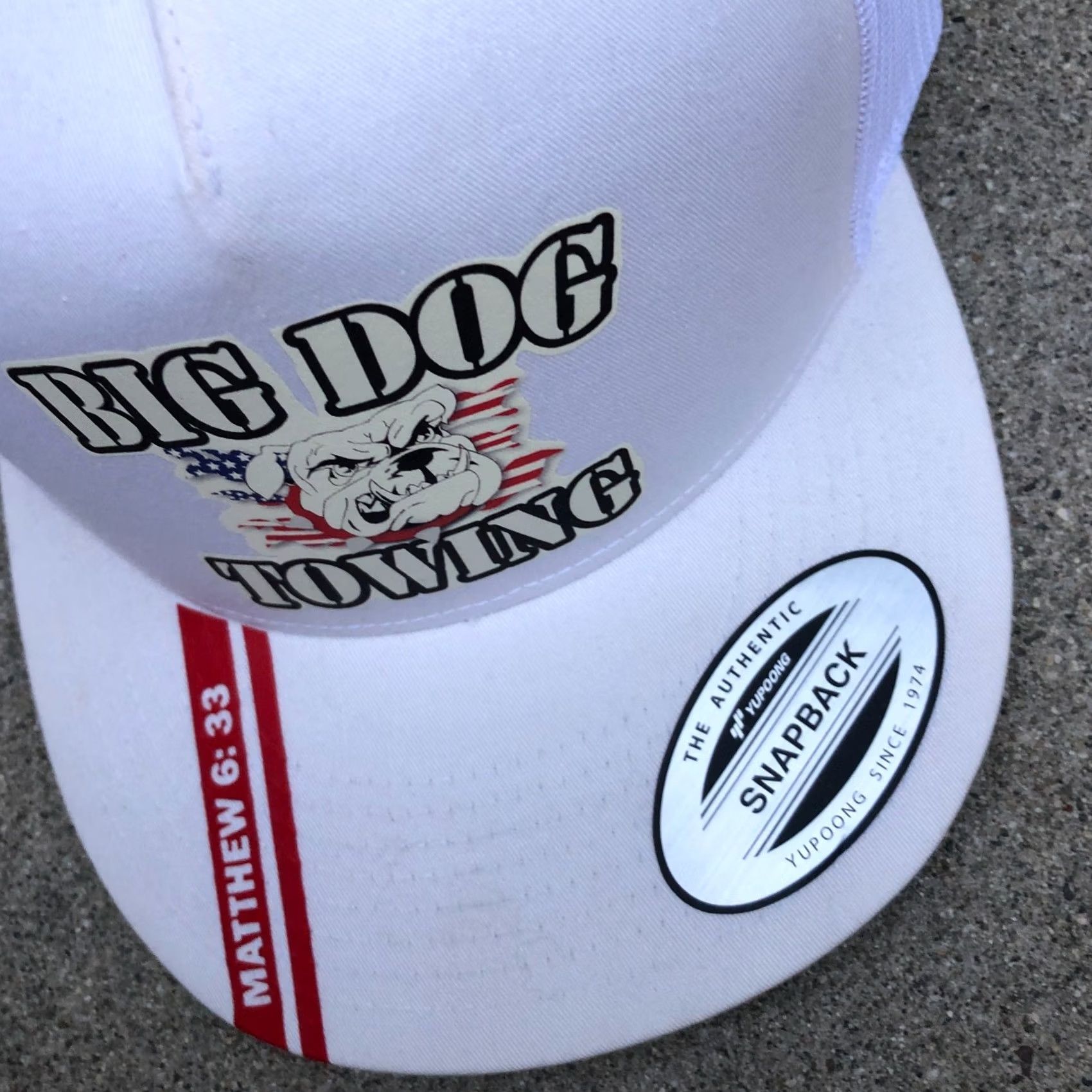 Vintage YUPOONG Big Dog Towing Snapback Men's One Size White Adjustable Cap Size ONE SIZE - 3 Thumbnail