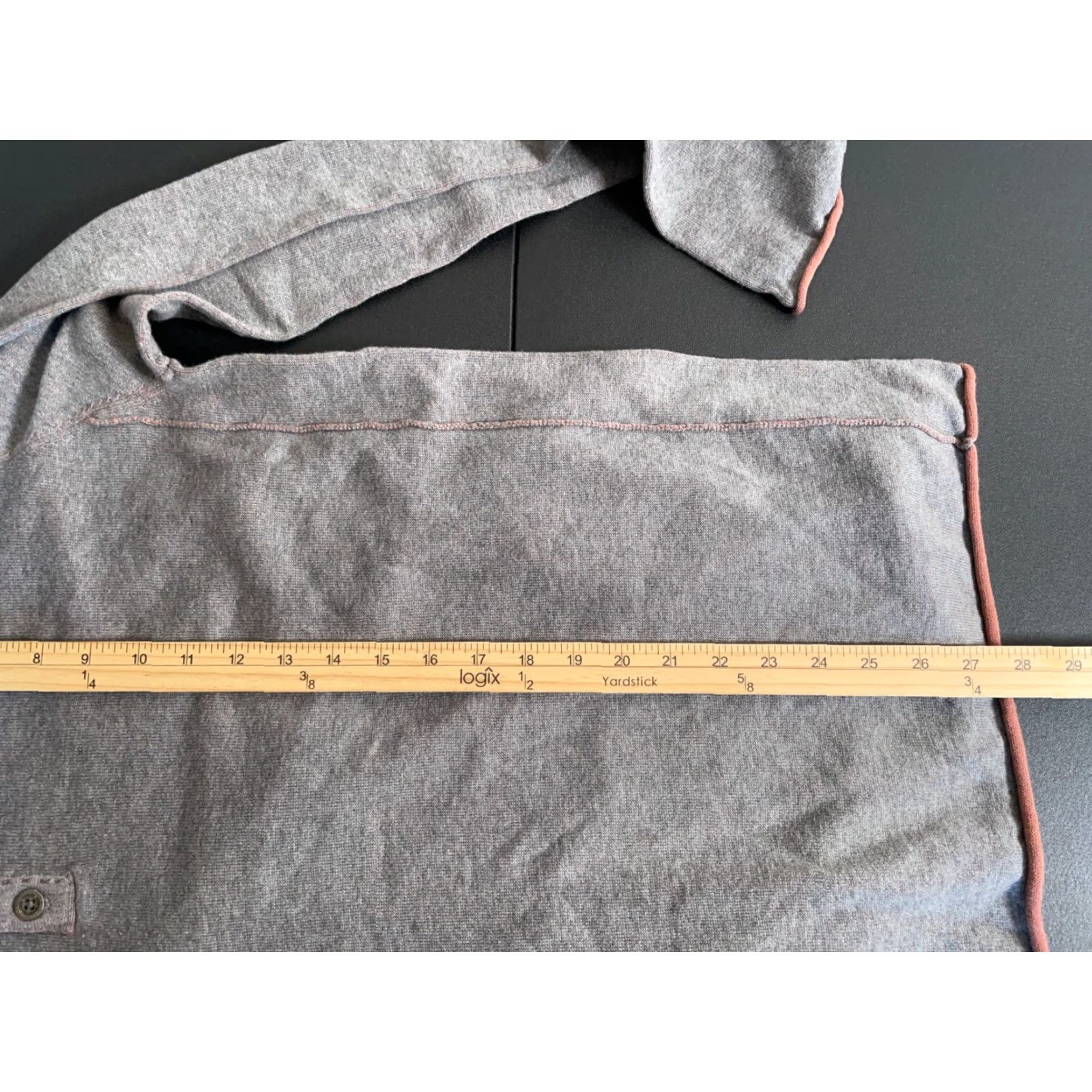 Carbon2Cobalt Carbon 2 Cobalt Henley Sweater Men's Large Gray Orange Cotton Lightweight Knit Shirt Size US L / EU 52-54 / 3 - 6 Thumbnail