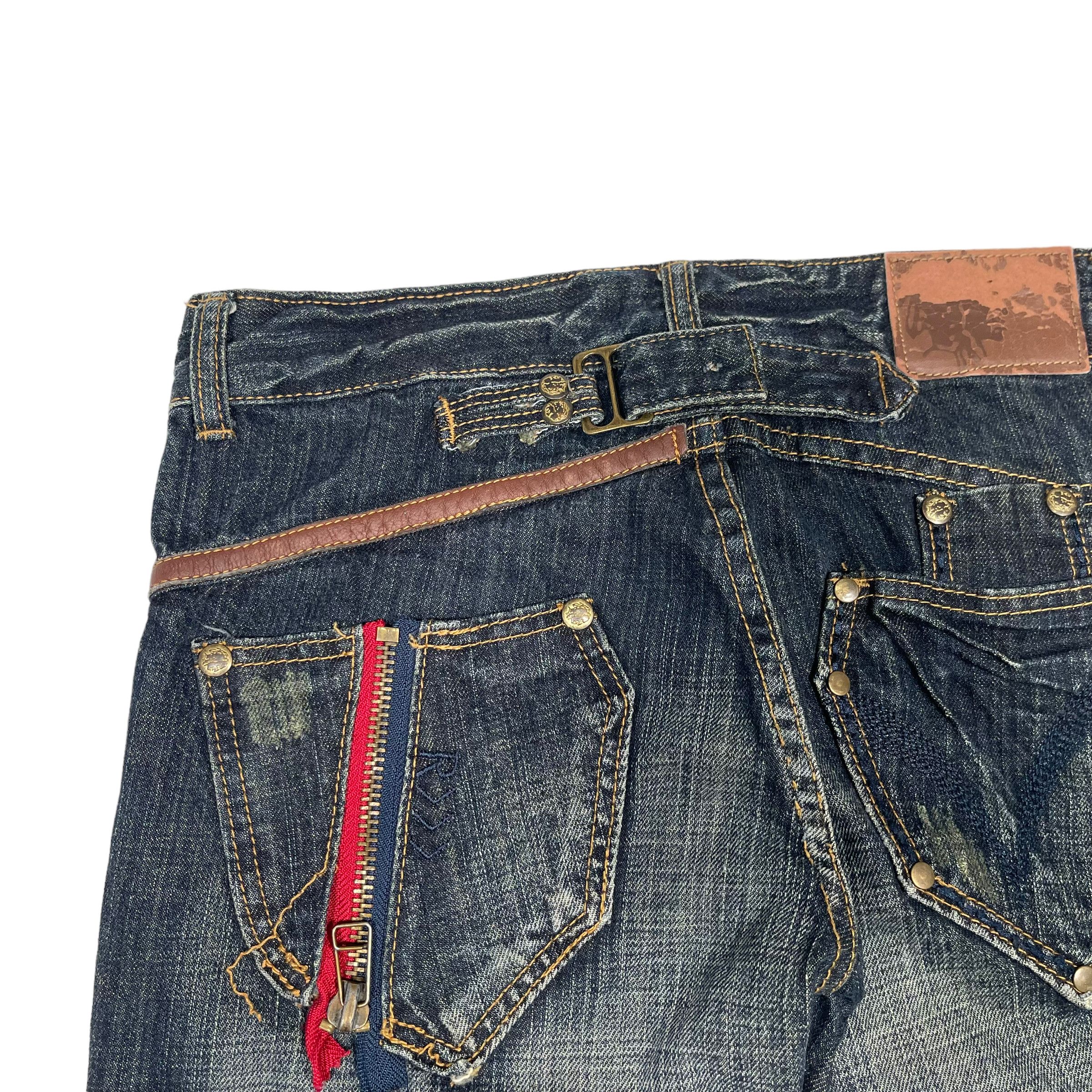 14th Addiction × If Six Was Nine × KMRii Flare Punk Sick Distressed Washed Japanese Denim Pants Size US 30 / EU 46 - 10 Thumbnail