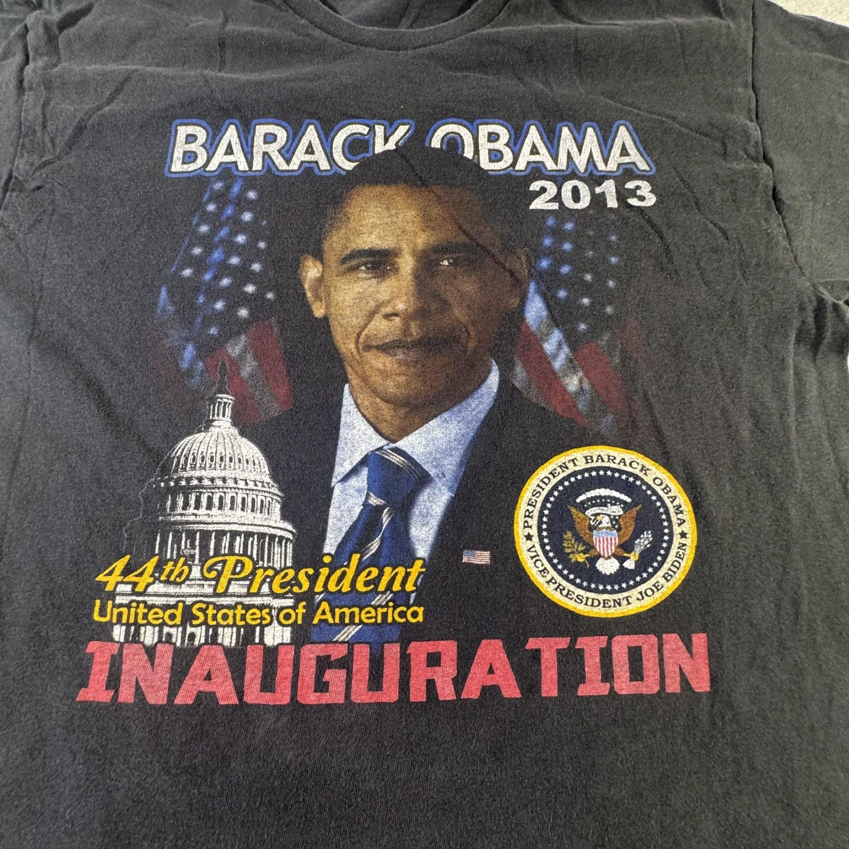 Vintage Barack Obama Inauguration Shirt Mens Large Black 2013 44th President Graphic Tee Size US L / EU 52-54 / 3 - 2 Thumbnail