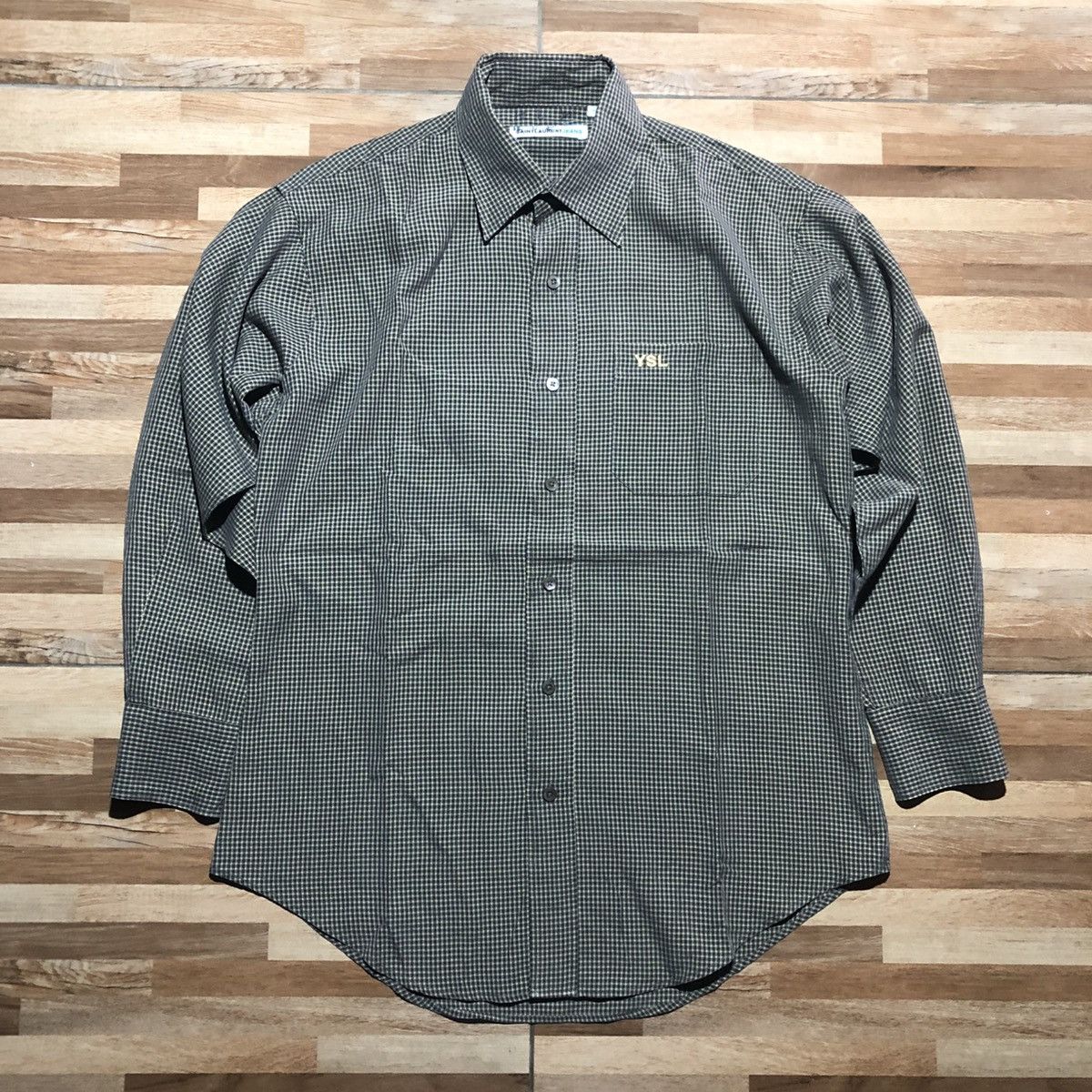 Saint Laurent Paris × Yves Saint Laurent Saint Laurent Jeans YSL logo Plaid L/S Button Shirt Size US M / EU 48-50 / 2 - 1 Thumbnail