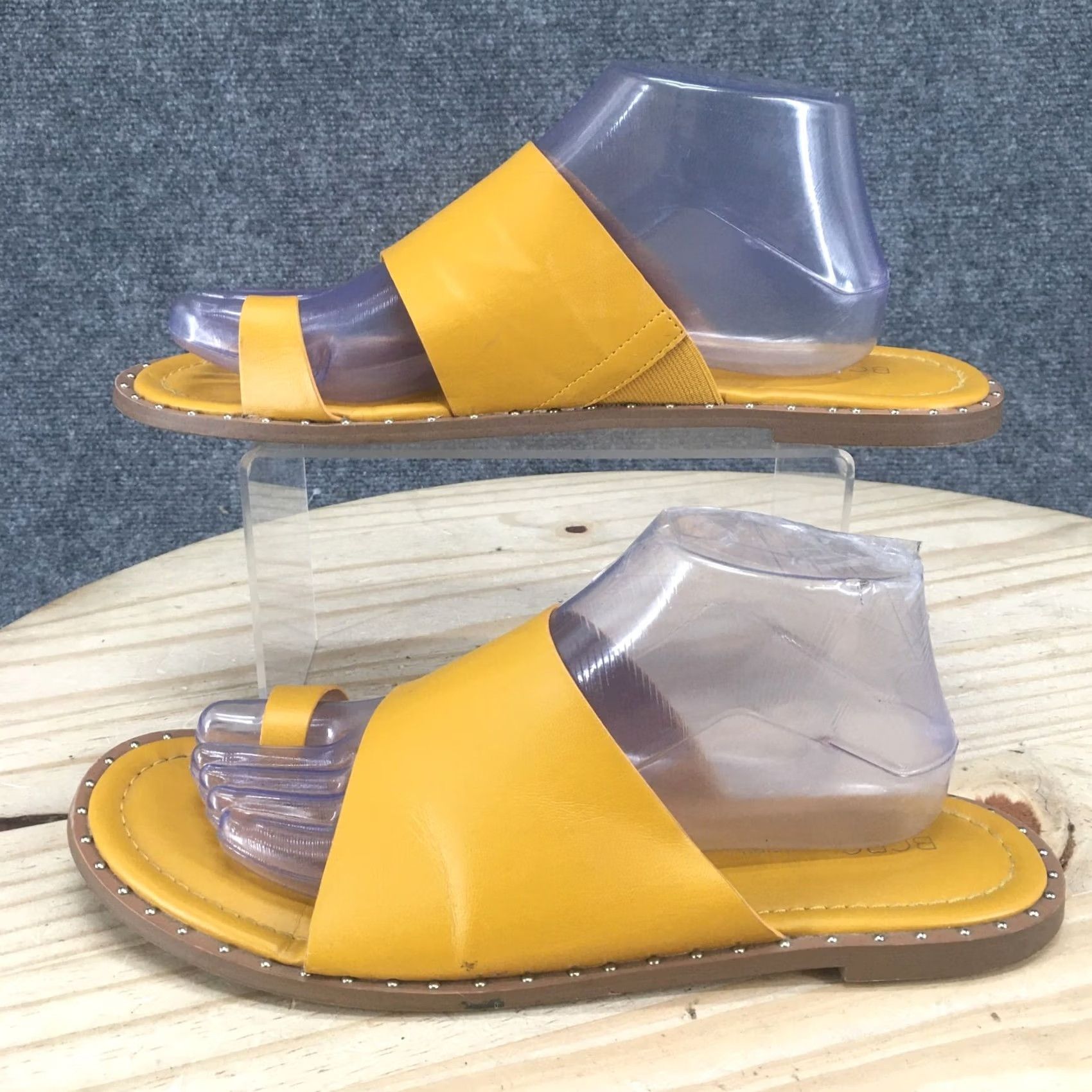 BCBGeneration BCBGeneration Sandals Womens 10M Zinda Slip On Slides Yellow Faux Leather Casual Size US 10 / IT 40 - 2 Thumbnail