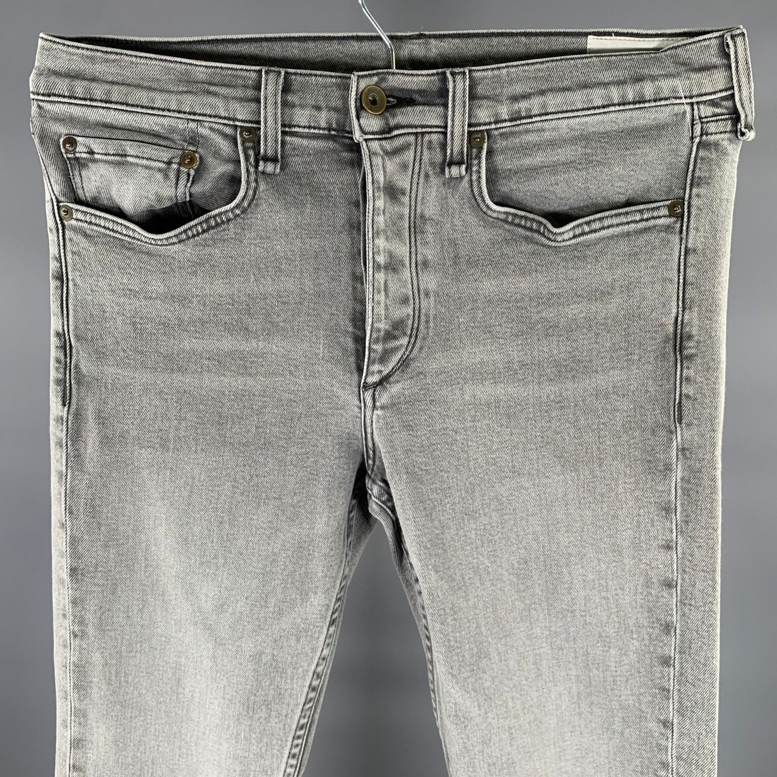 Rag & Bone RAG & BONE Size 31 Grey Wash Cotton Blend Skinny Jeans Size US 31 - 2 Thumbnail