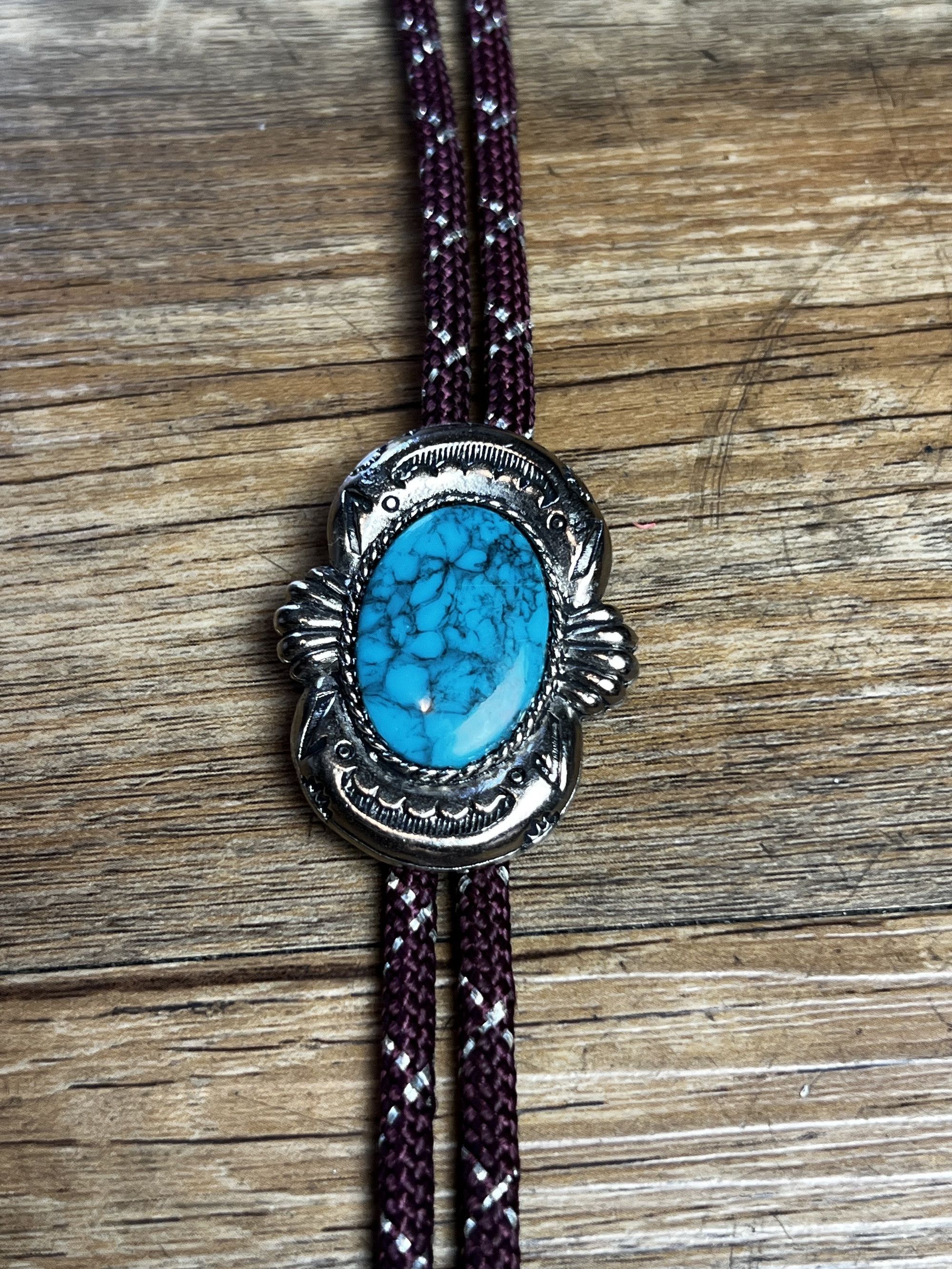 Vintage Vintage Western Turquoise and Silver Bolo Braided Neck Tie Size ONE SIZE - 4 Thumbnail