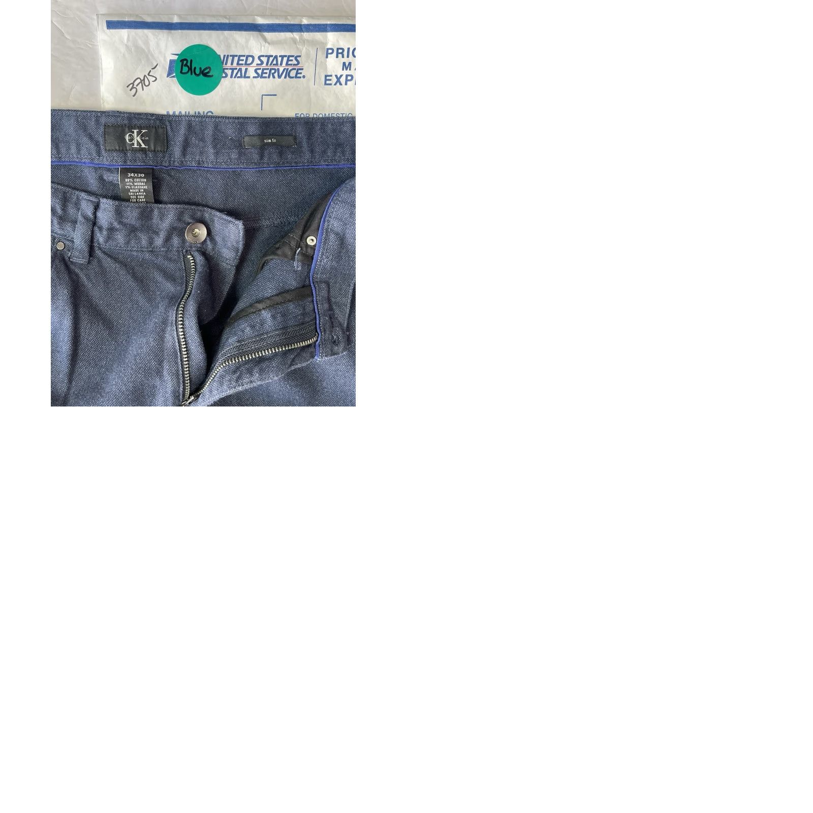 Calvin Klein Calvin Klein Slim Dress Pants Men 34 x 30 Blue Slim Fit Pants Blue Mens 34 30 Size US 34 / EU 50 - 9 Thumbnail