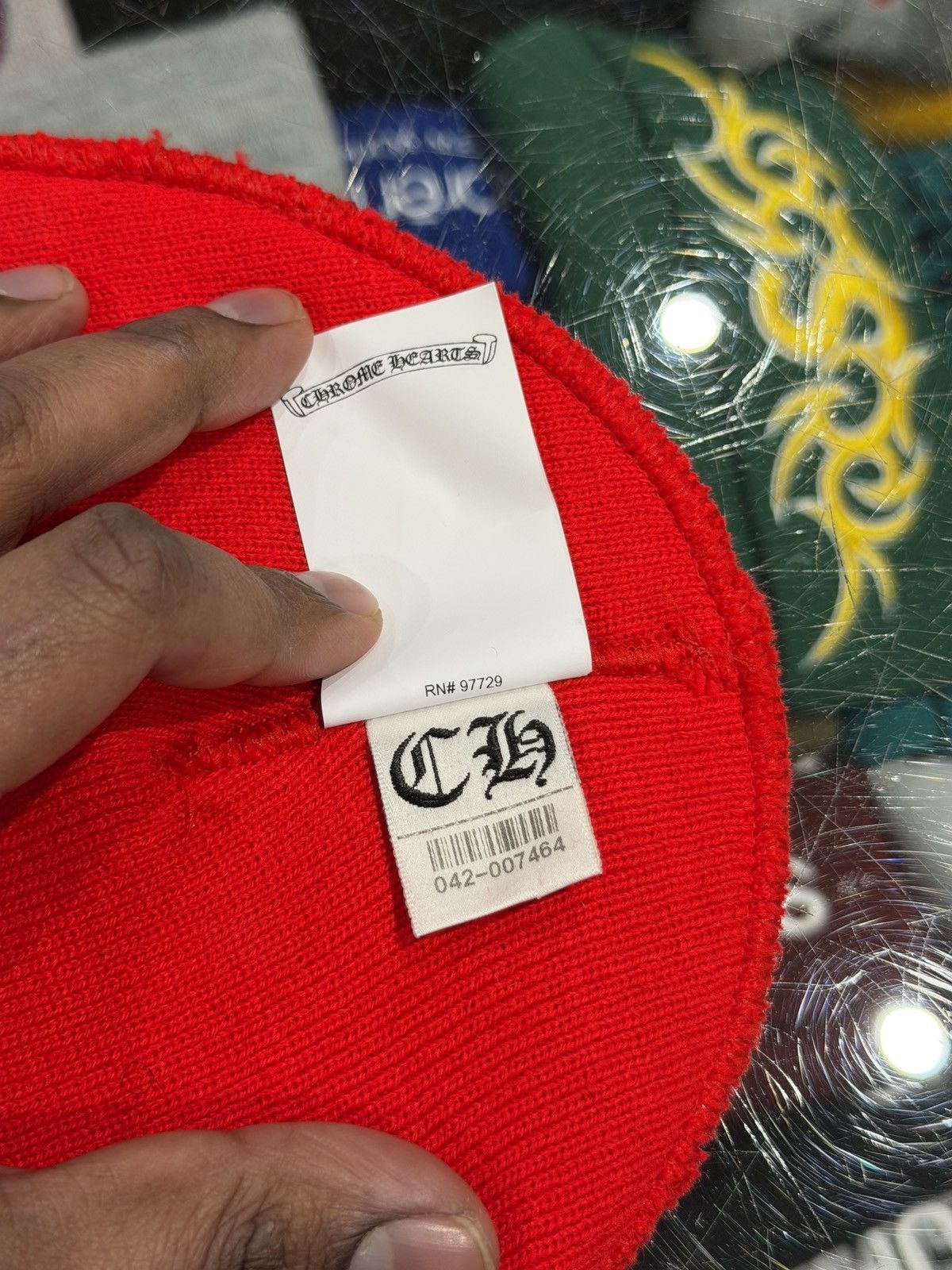 Chrome Hearts Chrome Hearts Logo Beanie Red Size ONE SIZE - 6 Thumbnail