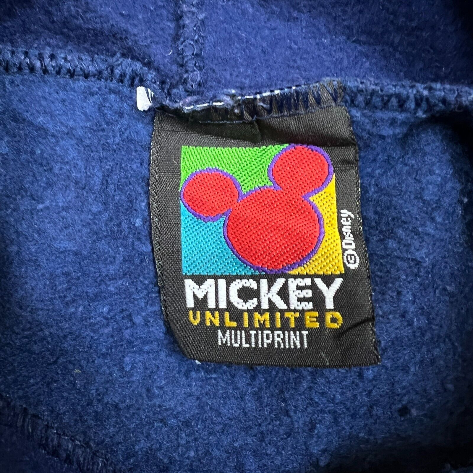 Disney × Mickey Mouse × Vintage VTG Disney Mickey Mouse Hoodie Large 90s Hooded Sweatshirt Size US L / EU 52-54 / 3 - 6 Thumbnail