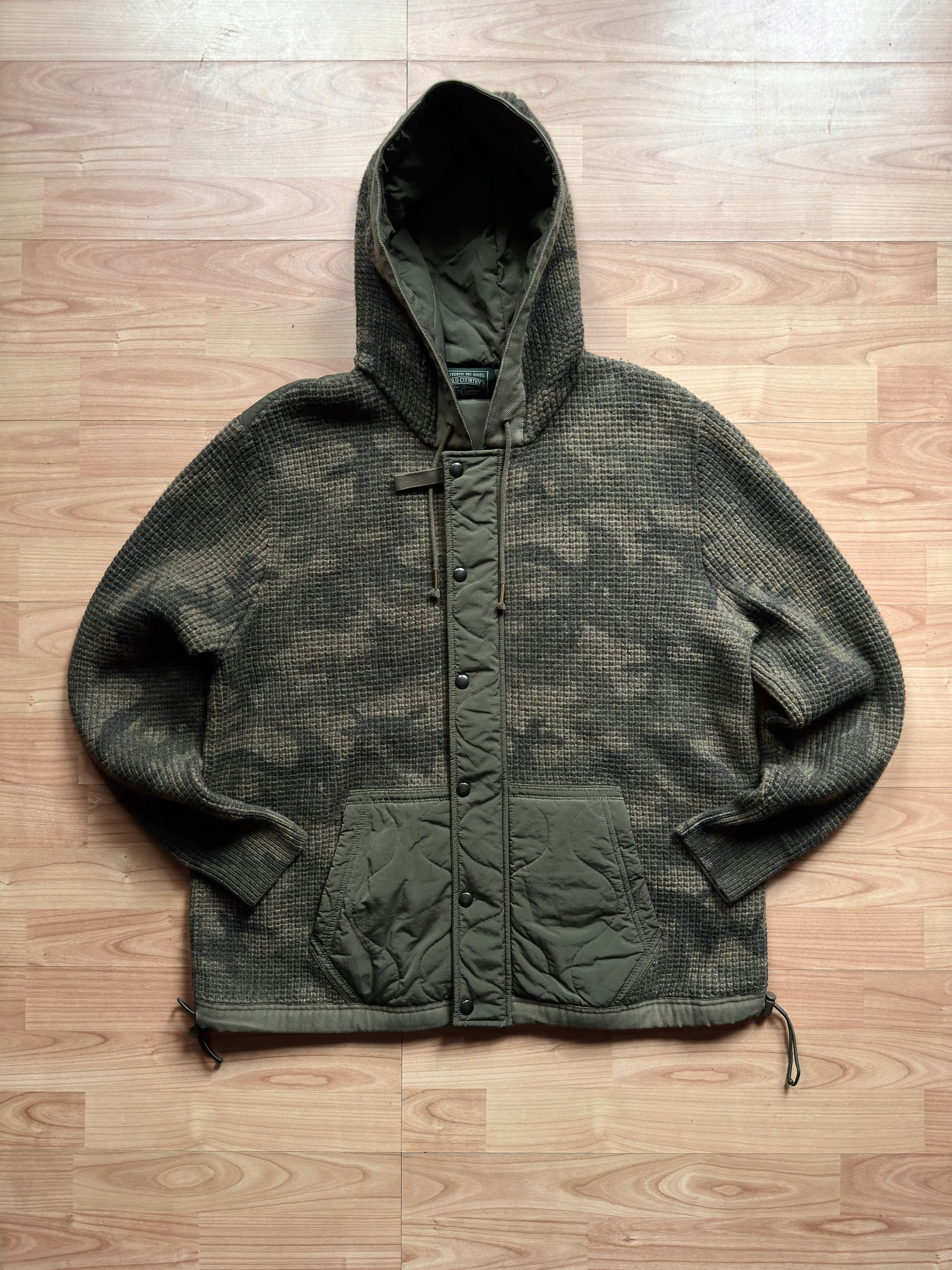 Polo Ralph Lauren Polo Country Ralph Lauren Camo Hybrid Hoody Jacket 100% Wool Size US L / EU 52-54 / 3 - 1 Thumbnail