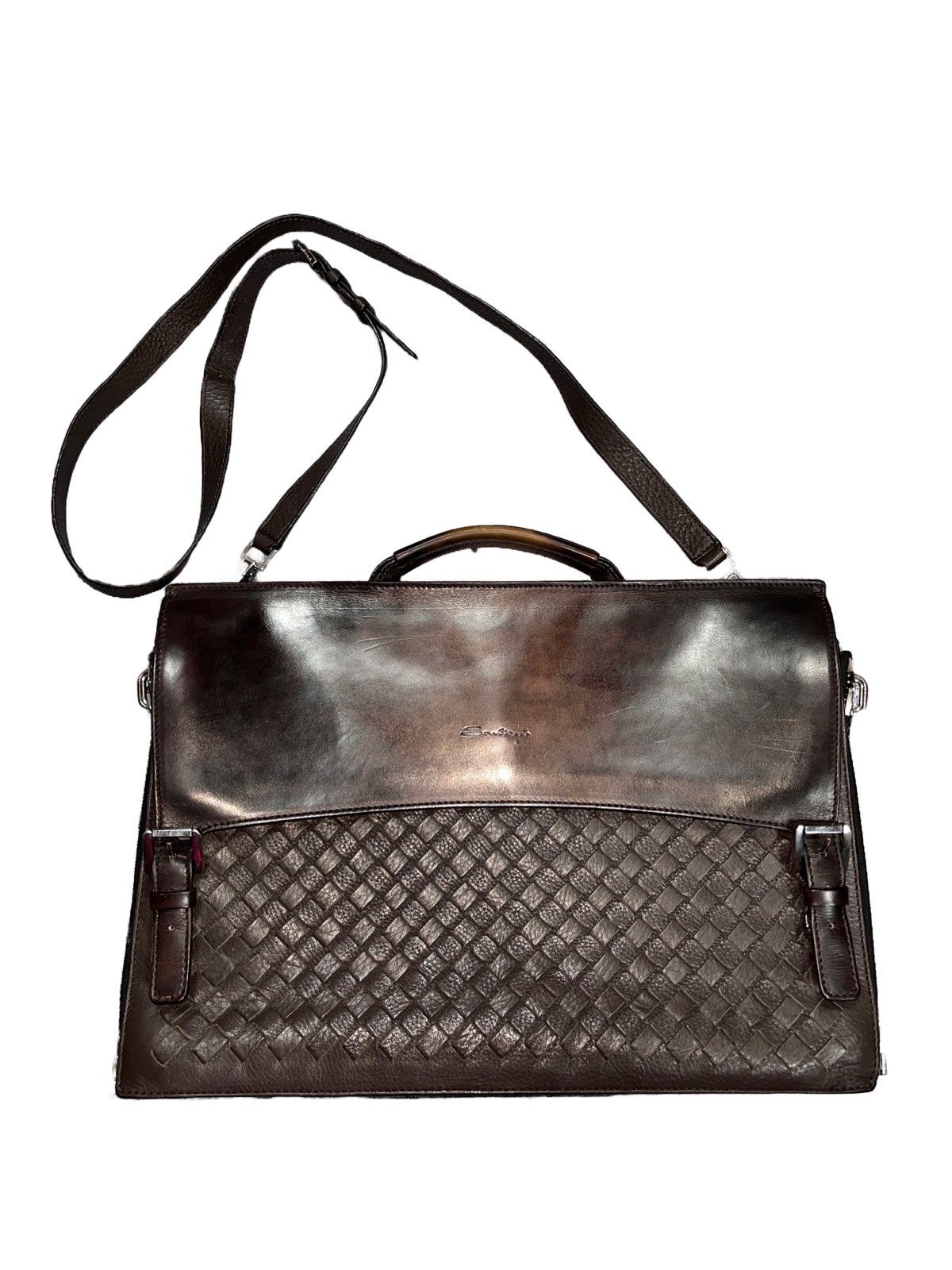 Santoni SANTONI Leather shoulder bag classic Bottega Veneta Style Size ONE SIZE - 1 Thumbnail