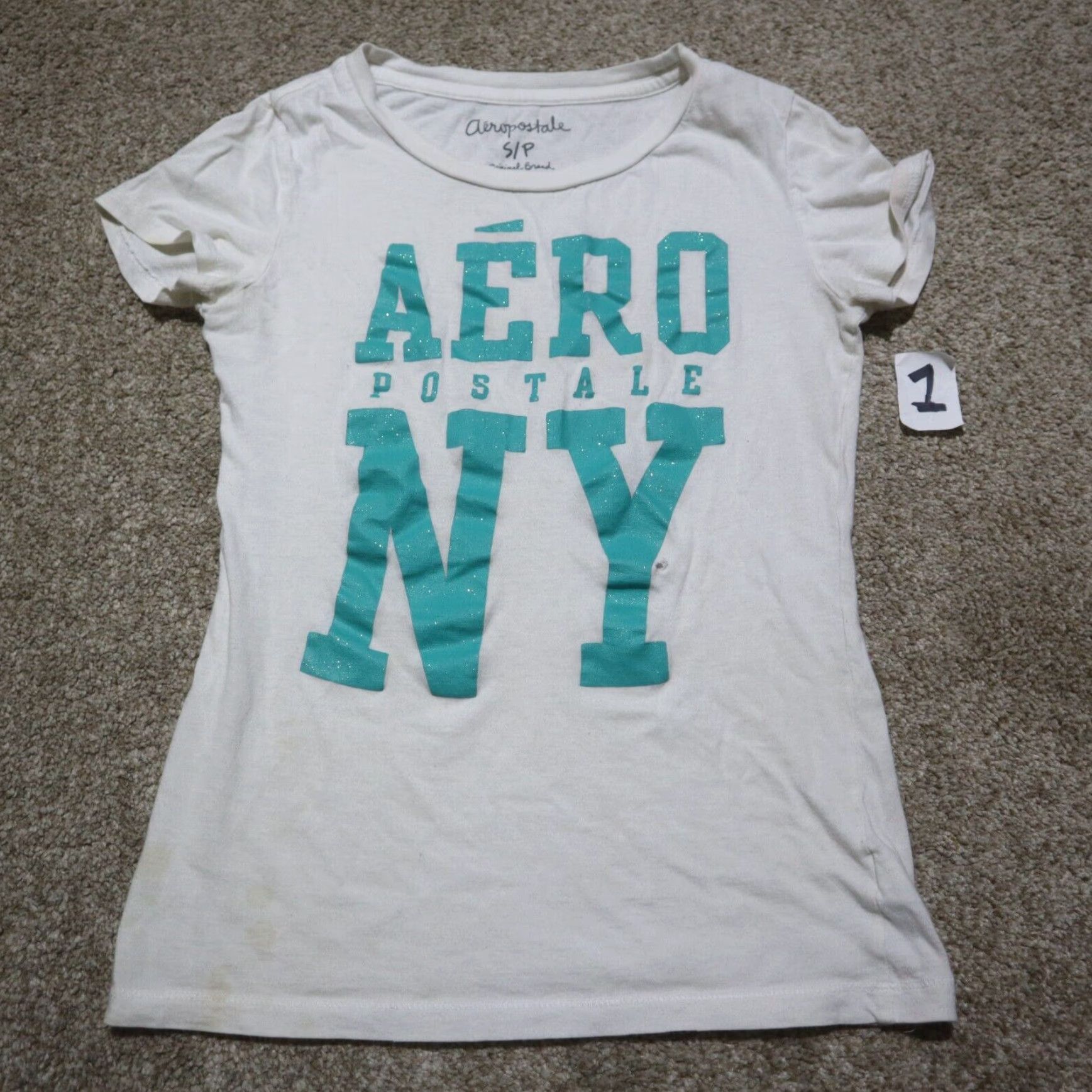 Vintage Aeropostale White Crew Neck Tee Shirt Women's Small Size S / US 4 / IT 40 - 2 Thumbnail