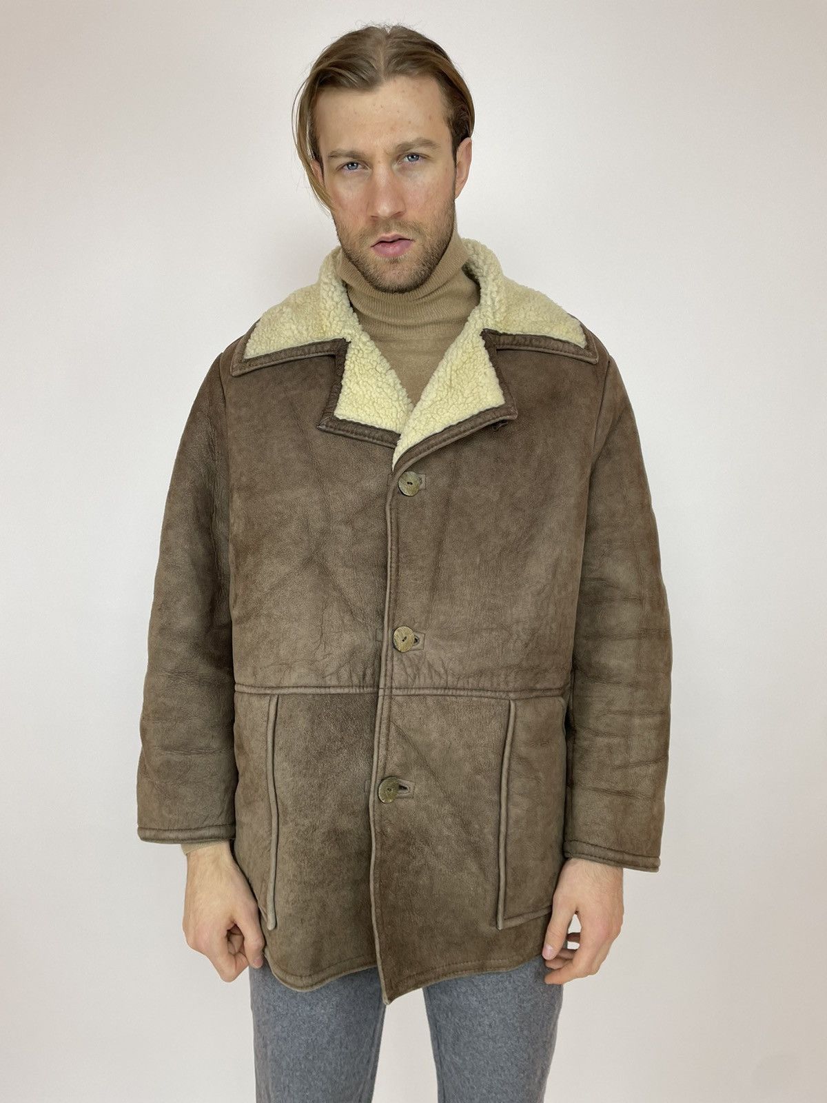 Other antartex Vintage SHEEPSKIN Coat made In Scotland size M-L Size US L / EU 52-54 / 3 - 3 Thumbnail