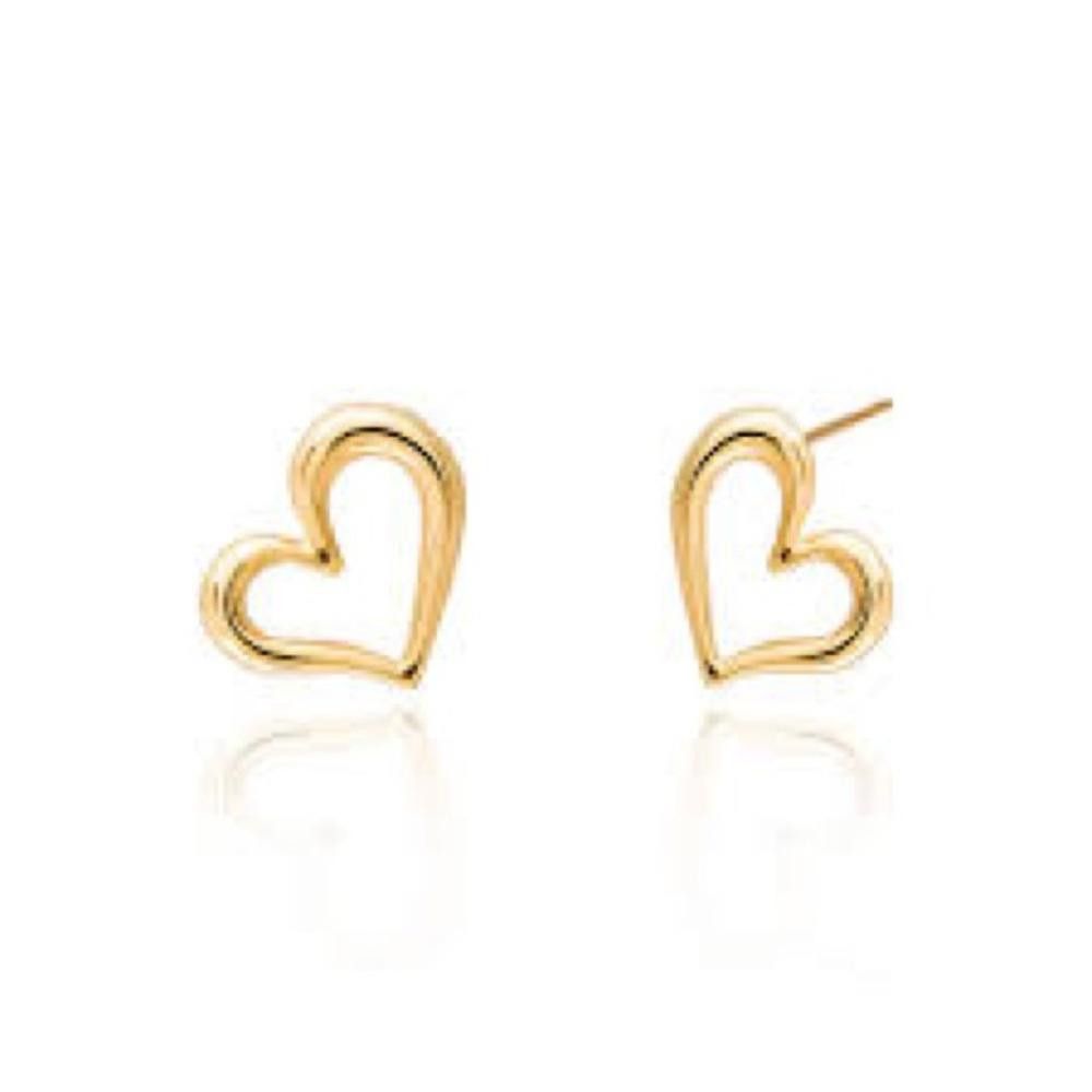 Designer Gold heart stud earrings - perfect for Valentine’s Day Day! Size ONE SIZE - 7 Thumbnail