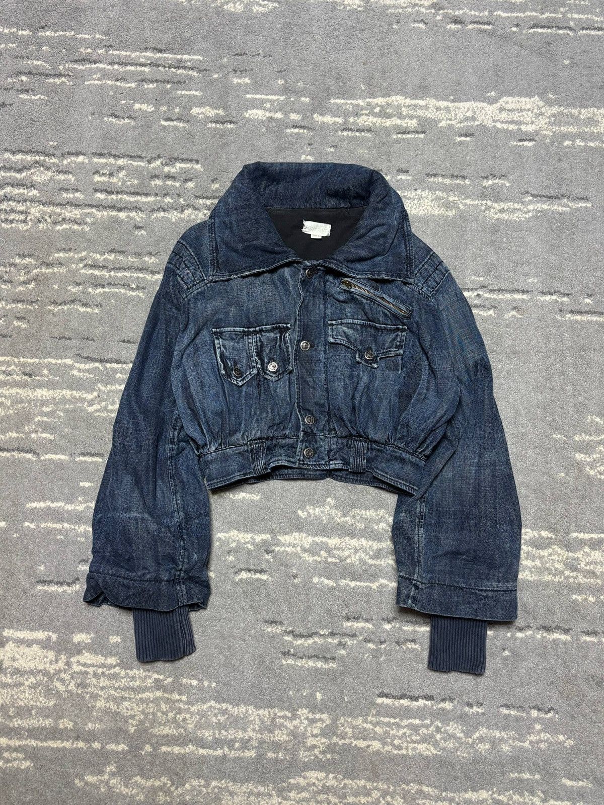 Diesel 🧥 Diesel Cropped Denim Jacket — Y2K Utility Edition Size US L / EU 52-54 / 3 - 1 Thumbnail