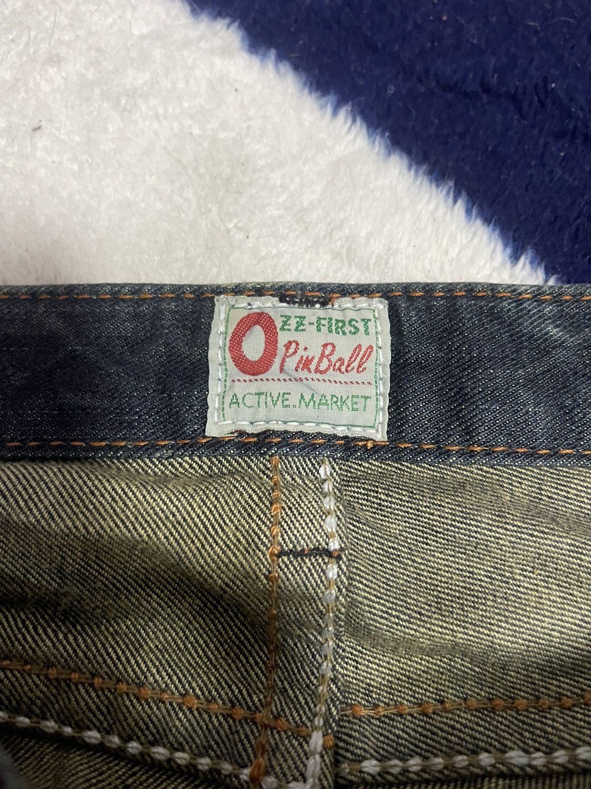 Japanese Brand Pin Ball Distressed Flare Jeans (14) Size US 35 - 11 Thumbnail