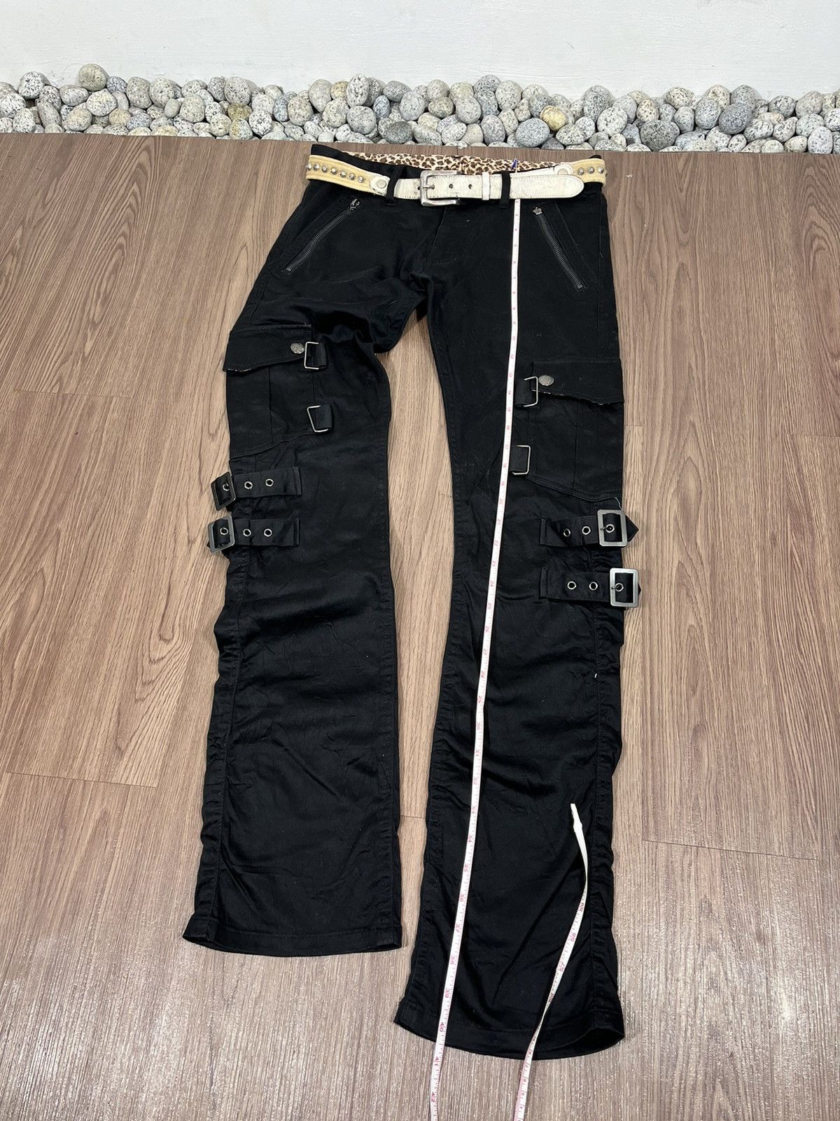 If Six Was Nine × Japanese Brand Berning Sho Leopard Strap Bondage Pants Size US 31 - 14 Thumbnail