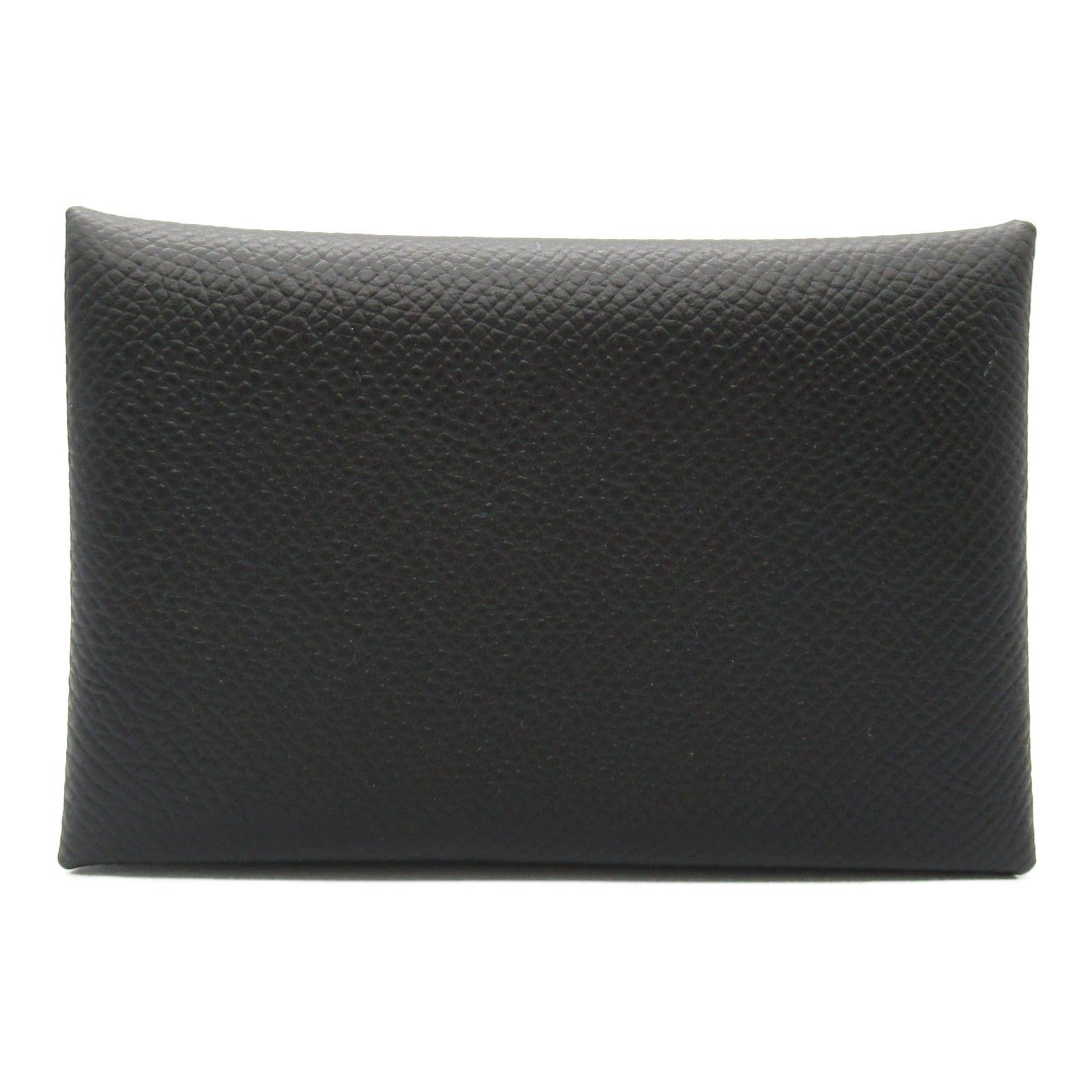 Hermes Calvi Black Card Case Leather Veau Epsom (Hermes) B Stamp