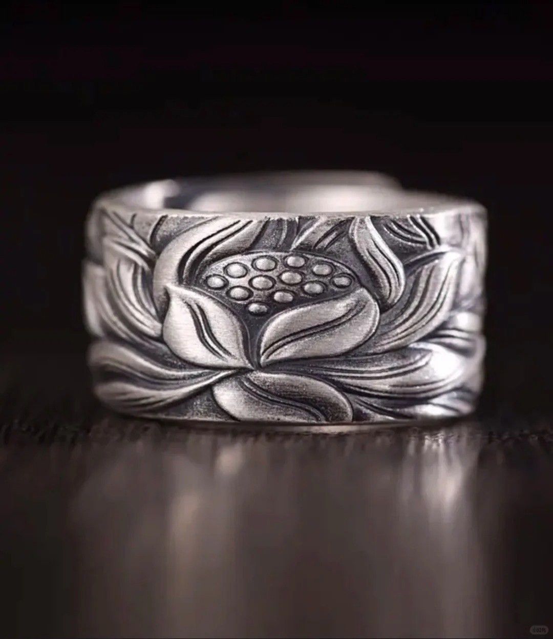 Other 925 Sterling Silver Lotus Ring｜Vintage Spiritual Jewelry Size ONE SIZE - 2 Thumbnail
