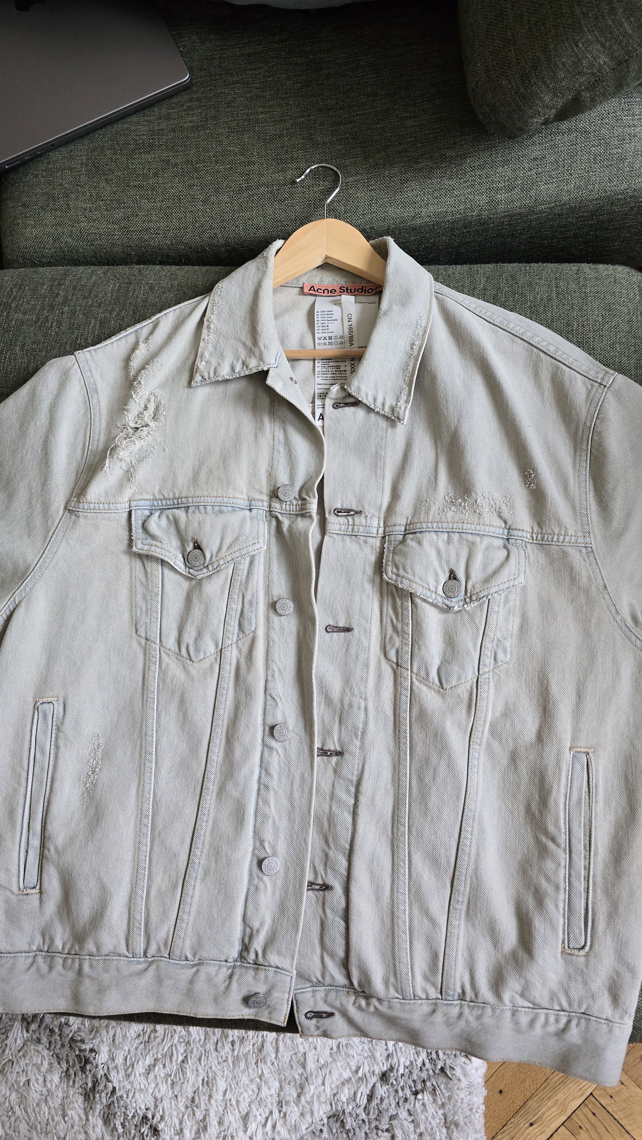 Acne Studios Acne distressed gray denim jacket xxs/xs Size US XS / EU 42 / 0 - 1 Thumbnail