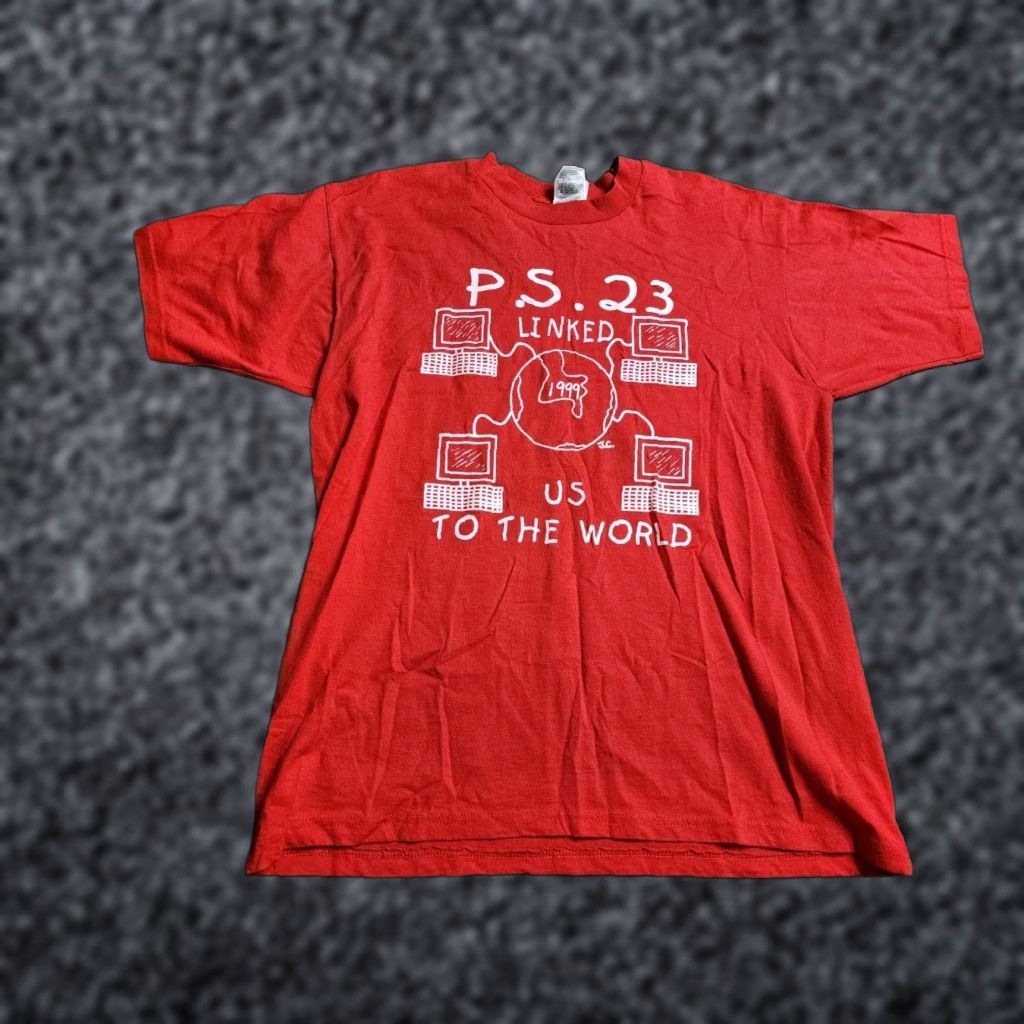 Fruit Of The Loom VINTAGE Fruit of the Loom Mens T-Shirt L Crew Neck Short Sleeve Red 90s School Class Of 99 Logo Graphic All Seasons Size US L / EU 52-54 / 3 - 1 Thumbnail