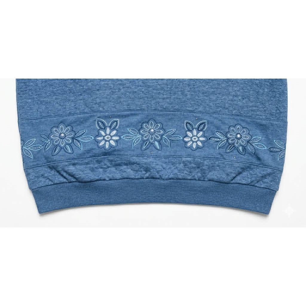 Other NEW Alfred Dunner Blue Floral Embroidered Collar Sweater XL Size XL / US 12-14 / IT 48-50 - 3 Thumbnail