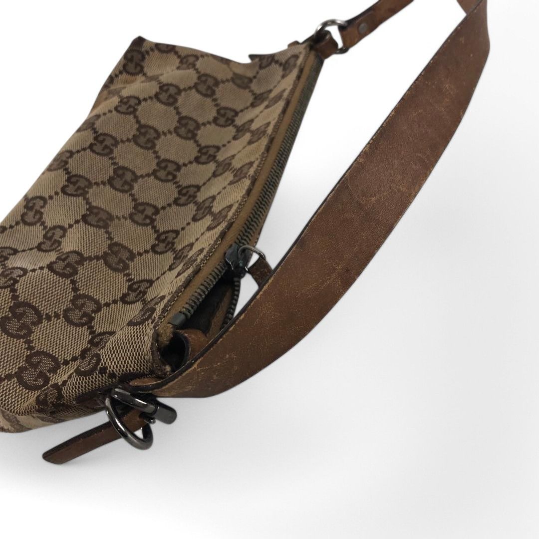 Gucci Gucci - Canvas Leather Brown Handbag GG Monogram Size ONE SIZE - 10 Thumbnail
