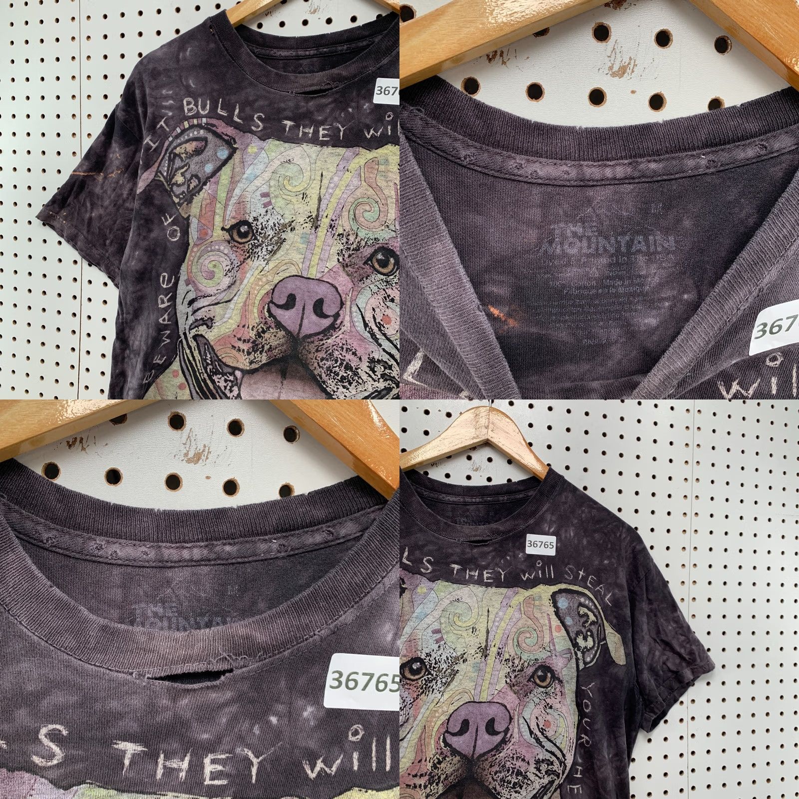 The Mountain VINTAGE The Mountain Pitbull Shirt Mens M Gray Grunge 20x29 Acid Wash Distressed Holes Shirt Mens Size US M / EU 48-50 / 2 - 8 Thumbnail