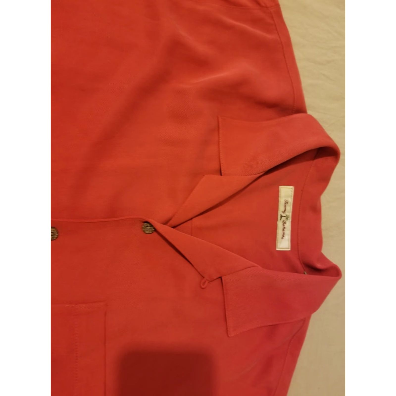 Tommy Bahama Tommy Bahama Silk Dress Shirt M Burgundy Button Short Sleeve Mens Shirts Regular Size M Red Size 40R - 3 Thumbnail