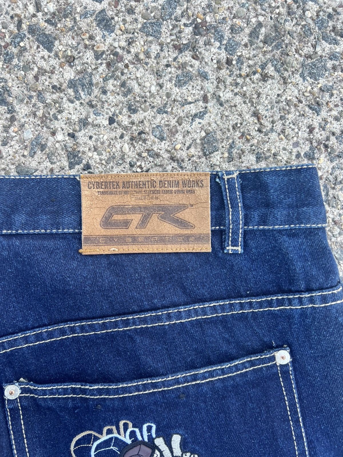 Vintage Cybertek Jeans Vintage Blue Embroidered Denim 90s Hip Hop Size US 40 / EU 56 - 3 Thumbnail