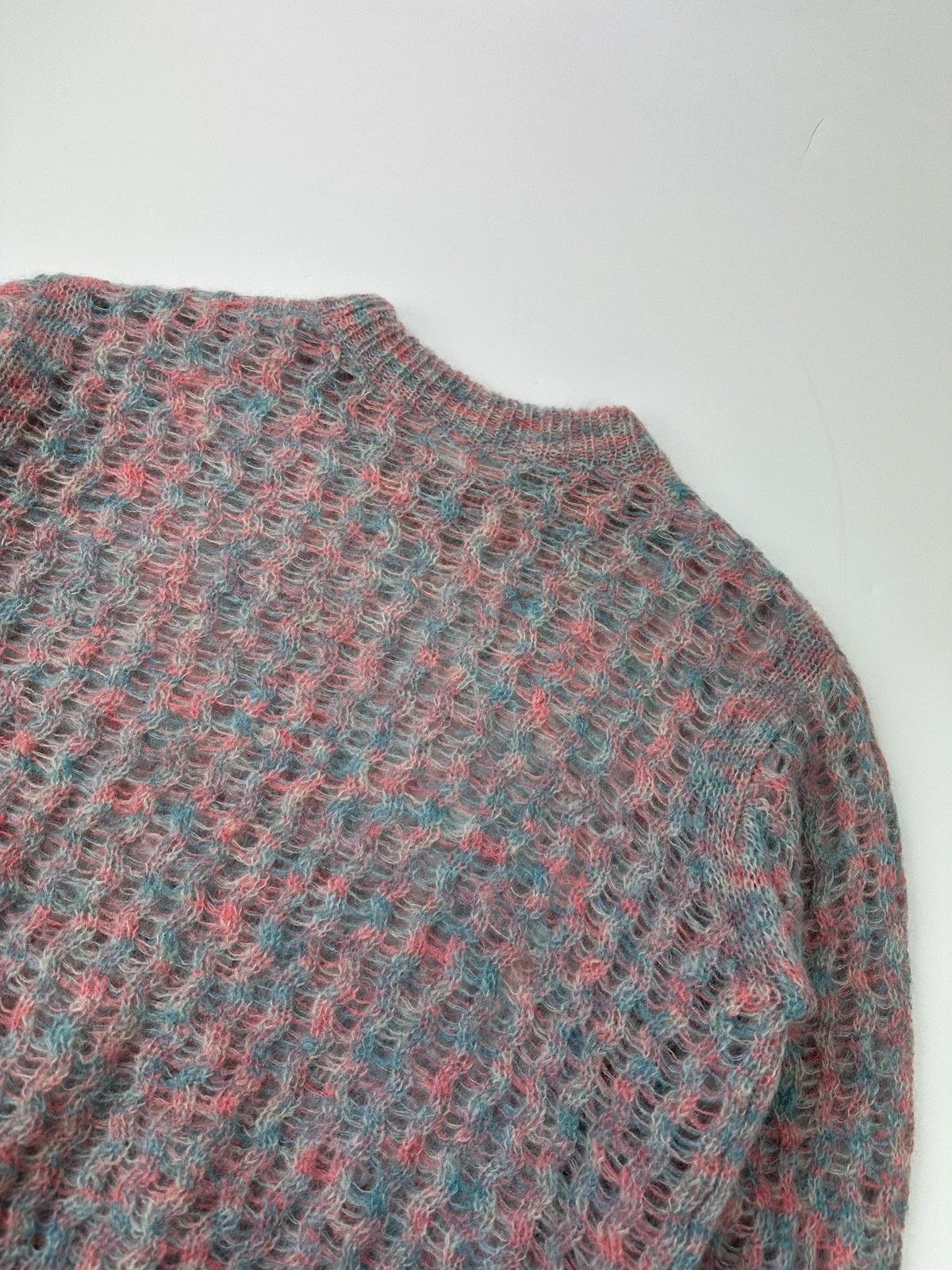 Acne Studios Acne Studio 00’s Blue & Pink Knitted Mohair Sweater Size M / US 6-8 / IT 42-44 - 5 Thumbnail
