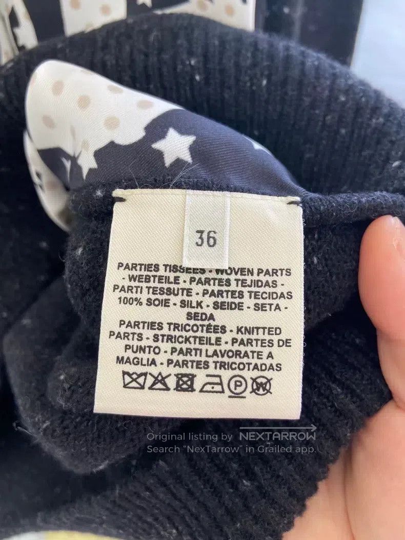Hermes Hermes Black printed mulberry silk and wool cashmere knit Size XS / US 0-2 / IT 36-38 - 5 Thumbnail