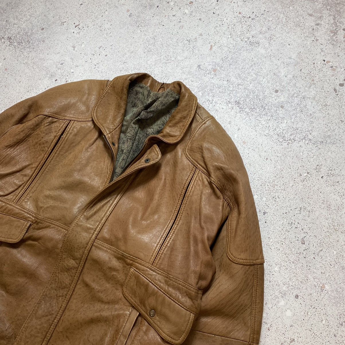 Vintage Vintage 90s Brown Leather Nylon Motorcycle Jacket Y2K Retro Size US XL / EU 56 / 4 - 2 Thumbnail