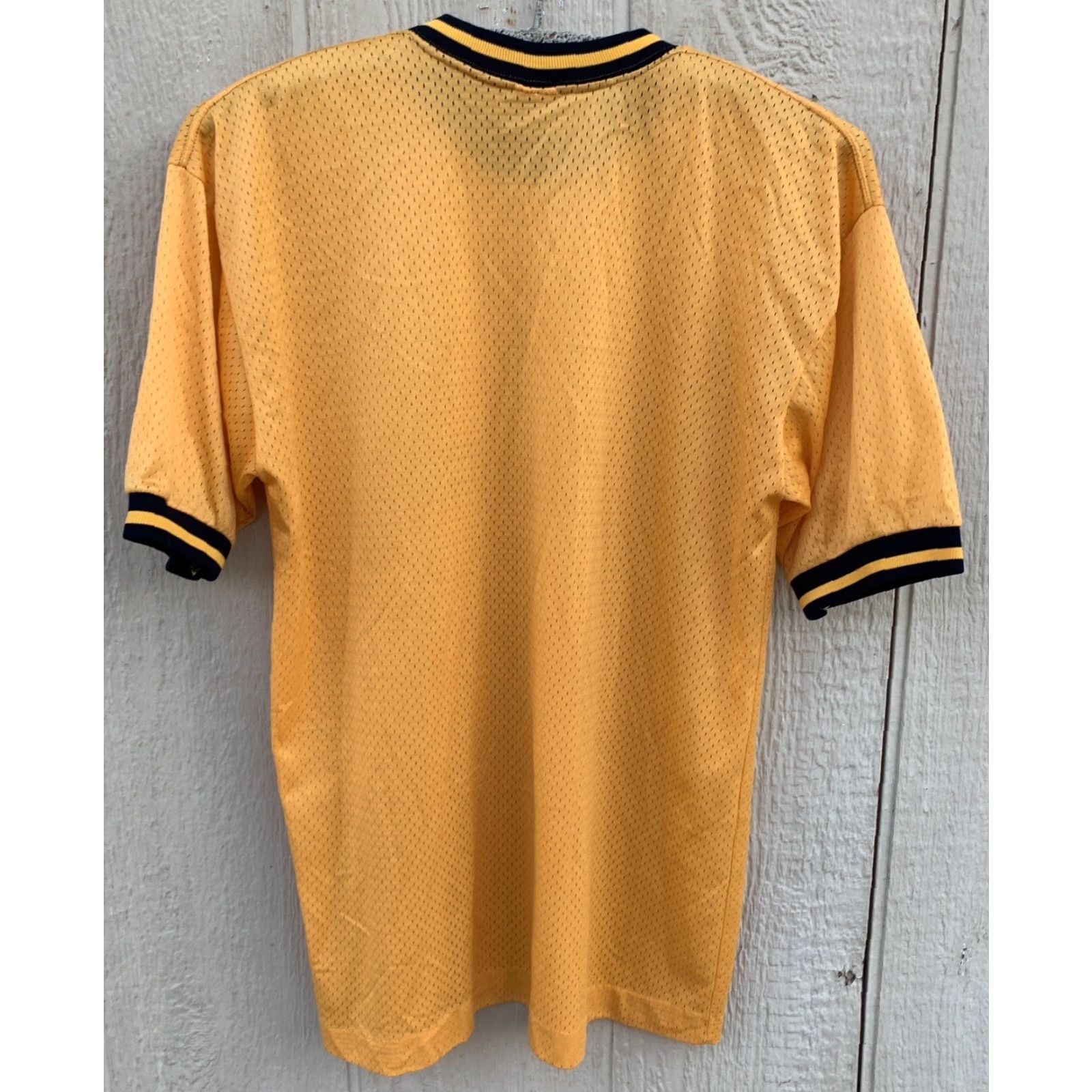 Champion VINTAGE Champion Oswego State Nylon Ringer Tee Graphic T Shirt Jersey Blue Bar L Shirt Men Yellow 1970s Women? Size US L / EU 52-54 / 3 - 3 Thumbnail