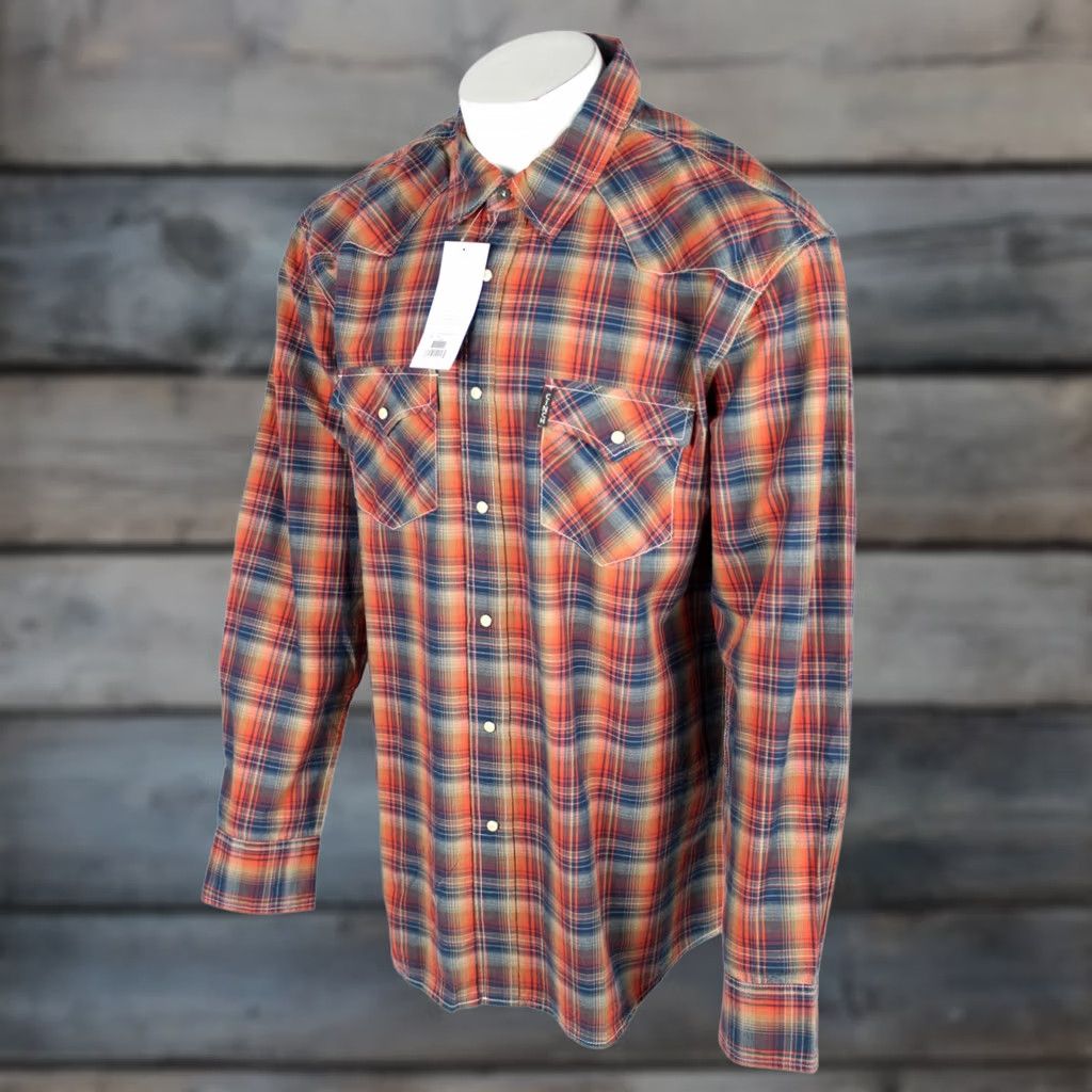 Vintage Cinch Men's Modern Fit Western Snap Button Shirt Long Sleeve XXL Red Size US XXL / EU 58 / 5 - 1 Thumbnail