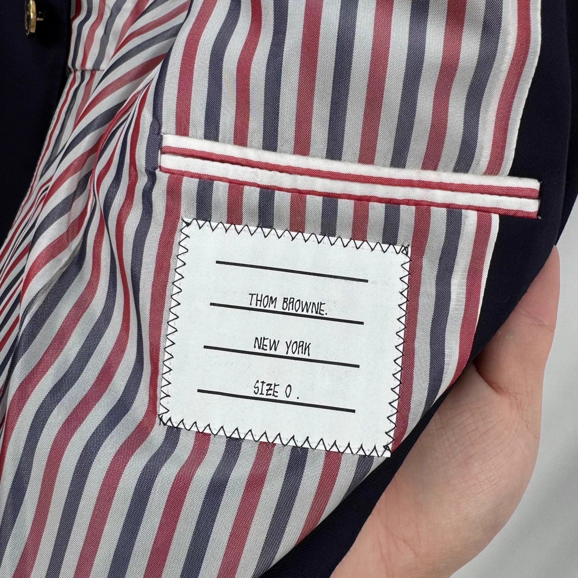 Thom Browne TB Gold Buttons Striped Padded Wool Blazer 0 New Size 36S - 6 Thumbnail