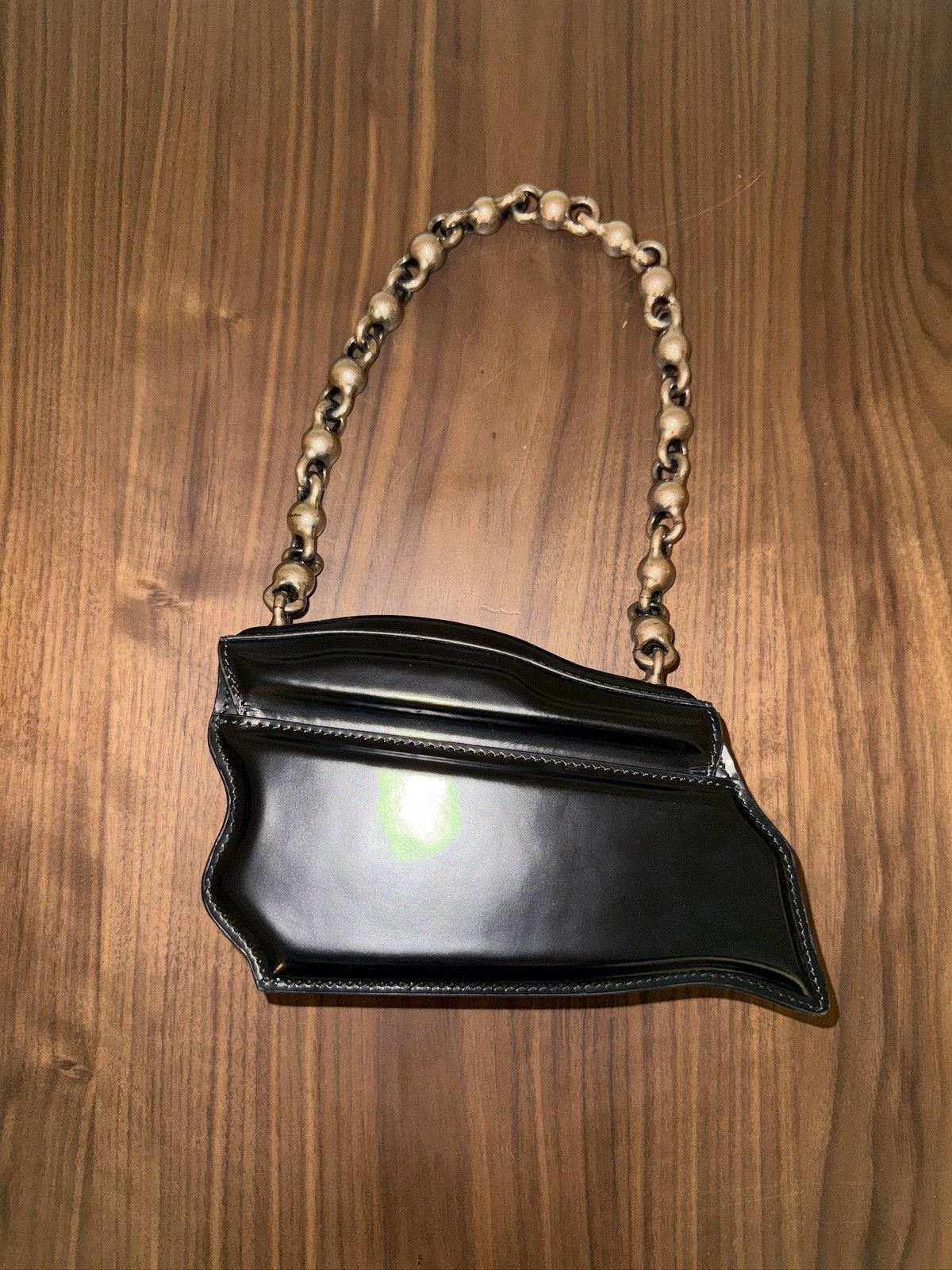 Acne Studios Acne Studios Leather Wavy Bag with Metal Handle Size ONE SIZE - 13 Thumbnail