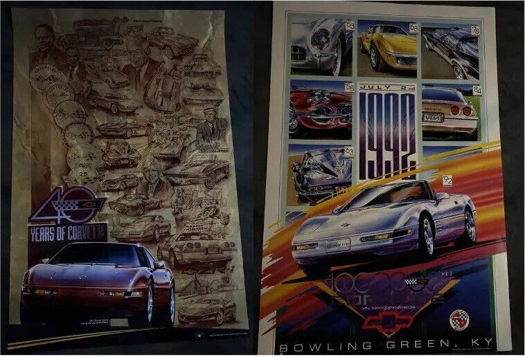 Other Set Vintage 1992 Chevy Motor Corvette Posters 24 X 36 Size ONE SIZE - 2 Thumbnail