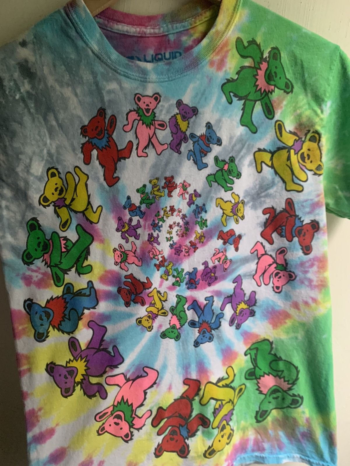 Grateful Dead Liquid Blue Grateful Dead Spiral Dancing Bear Tee Tie Dye Size US S / EU 44-46 / 1 - 2 Thumbnail