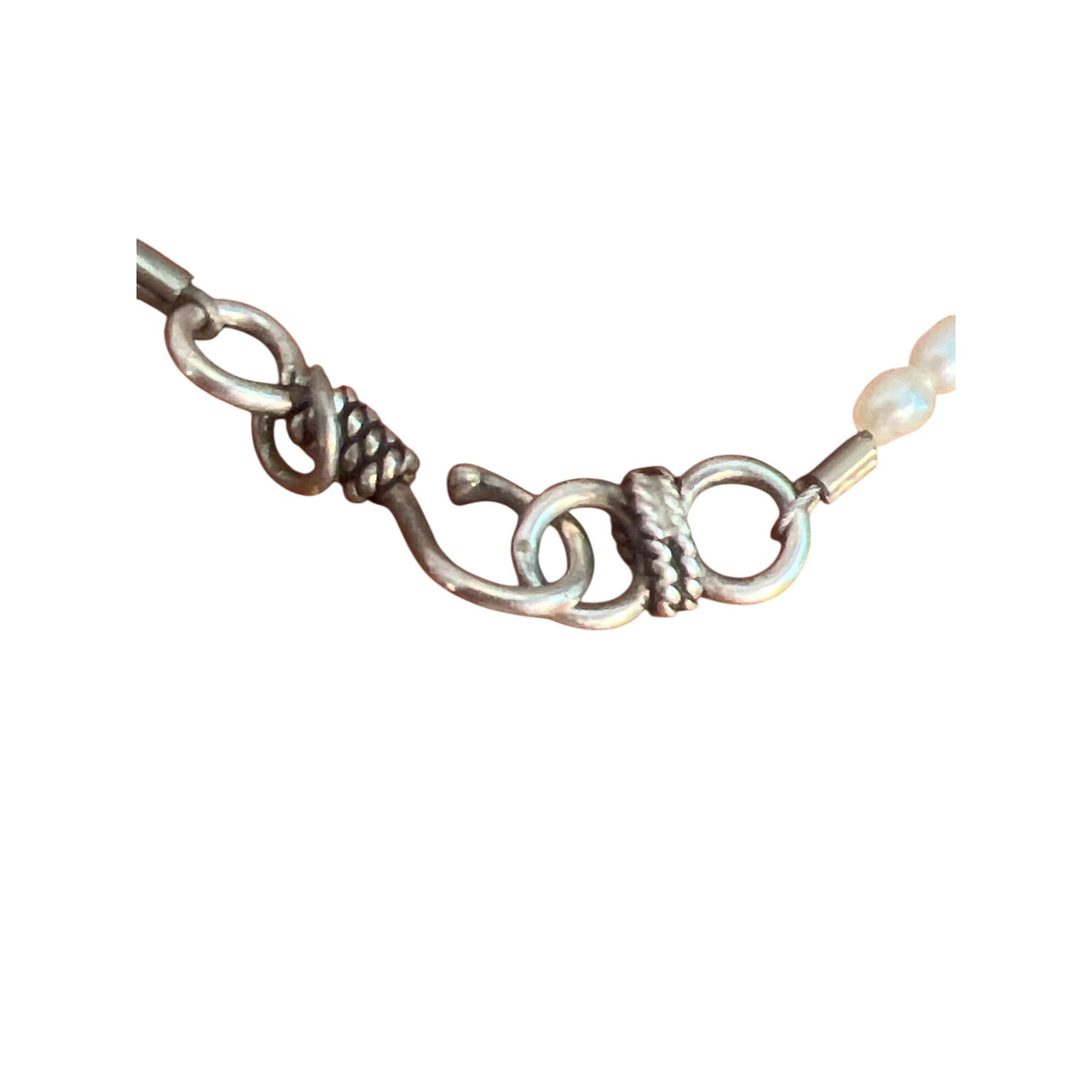 Other Vintage Dainty Freshwater Pearl Sterling Silver Necklace Hoo Size ONE SIZE - 4 Thumbnail