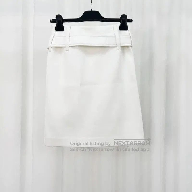 Prada Prada White Nylon Midi Skirt for Women. Size 23" - 2 Thumbnail