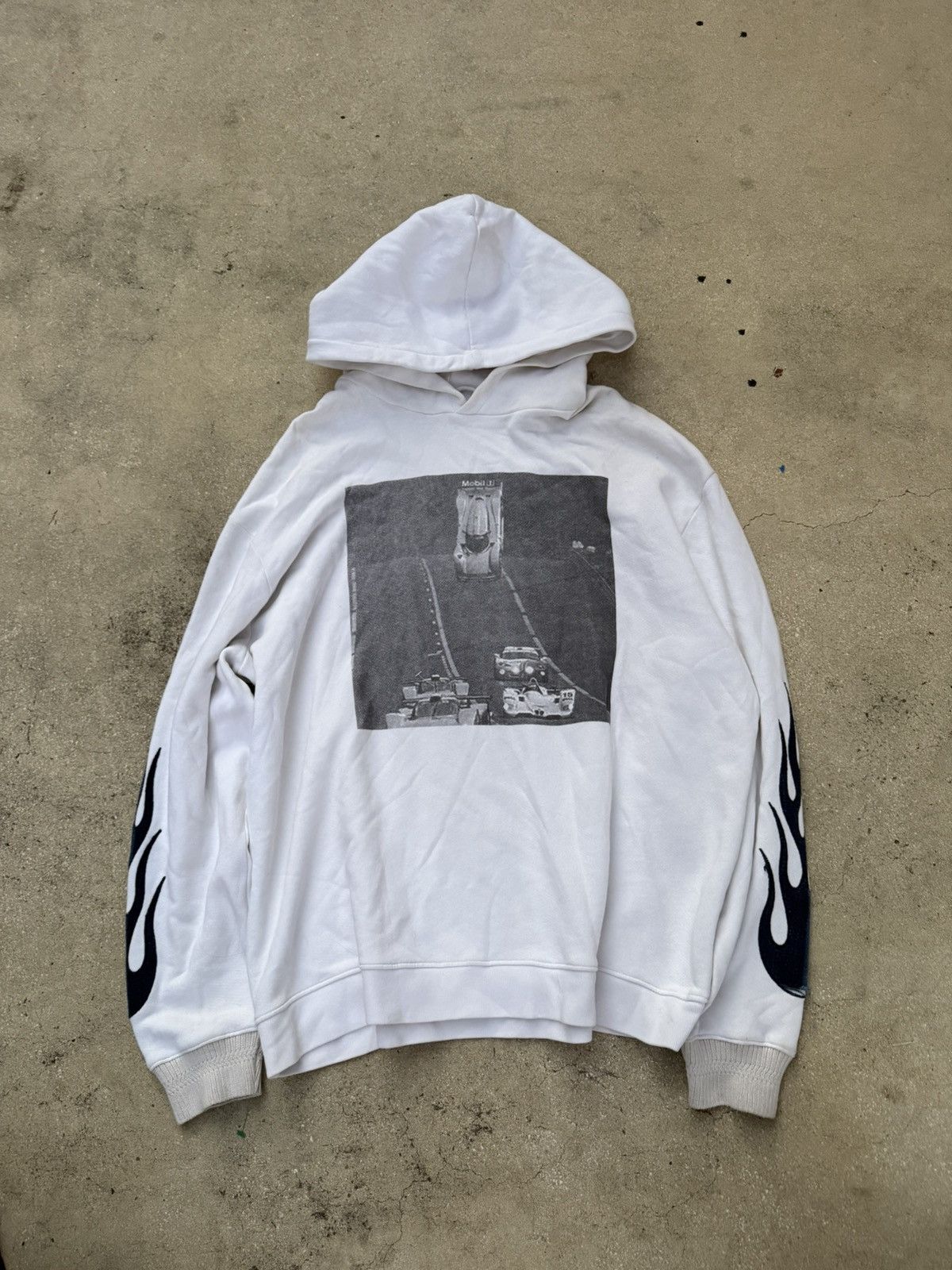 Lost Daze Lost Daze LA Racing White with Blue Flame sleeve hoodie Size US XXL / EU 58 / 5 - 1 Thumbnail