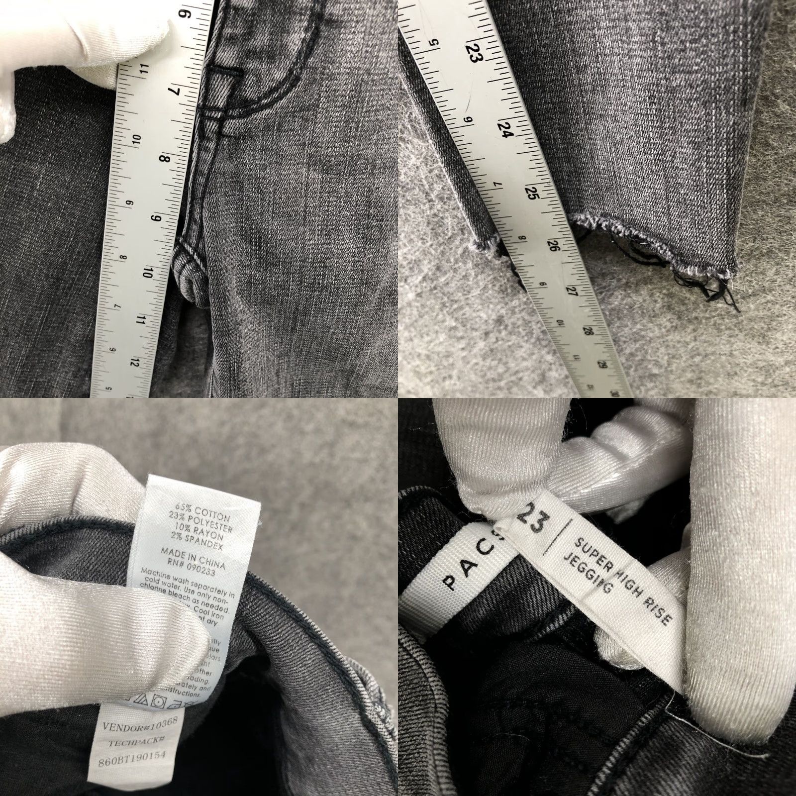 Pacsun Pacsun Super High Rise Jegging Womens Size 23 Gray Wash Raw Hem Stretch Size 40" / US 18 - 8 Thumbnail