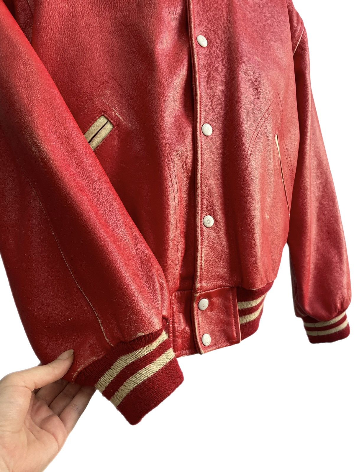 Lee Vintage retro leather lee storm rider Trevor varsity jacket Size US M / EU 48-50 / 2 - 5 Thumbnail