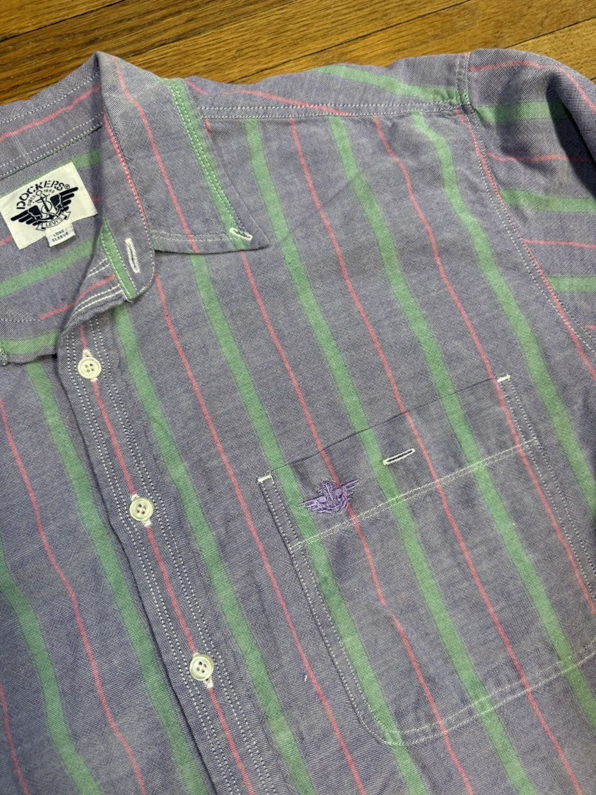 Dockers × Vintage Vintage Striped Dockers Button Up Shirt Size US L / EU 52-54 / 3 - 3 Thumbnail