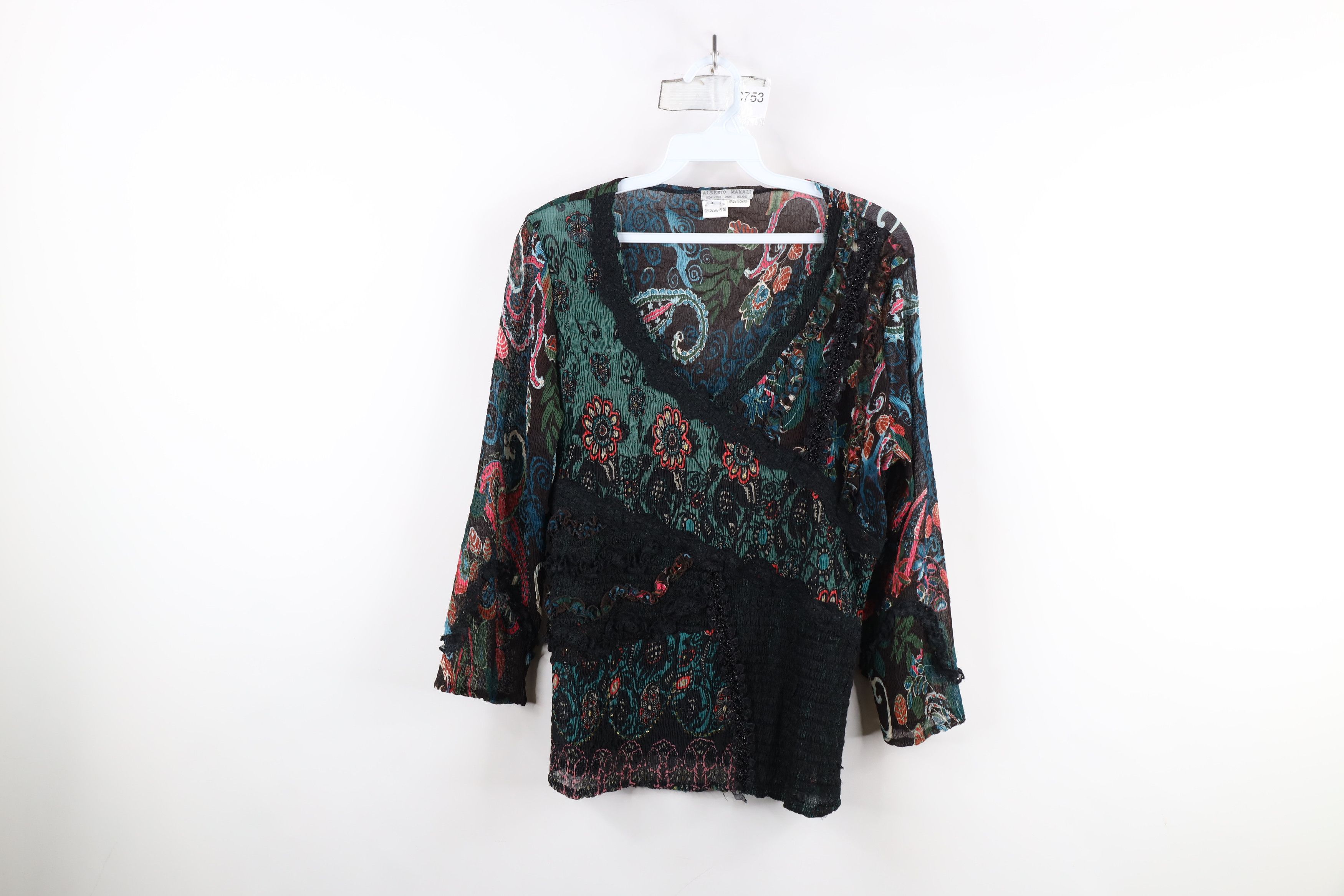 Vintage Vintage 90s Y2K Babydoll Bella Fairy Flower Shirt Top Size XL / US 12-14 / IT 48-50 - 1 Thumbnail