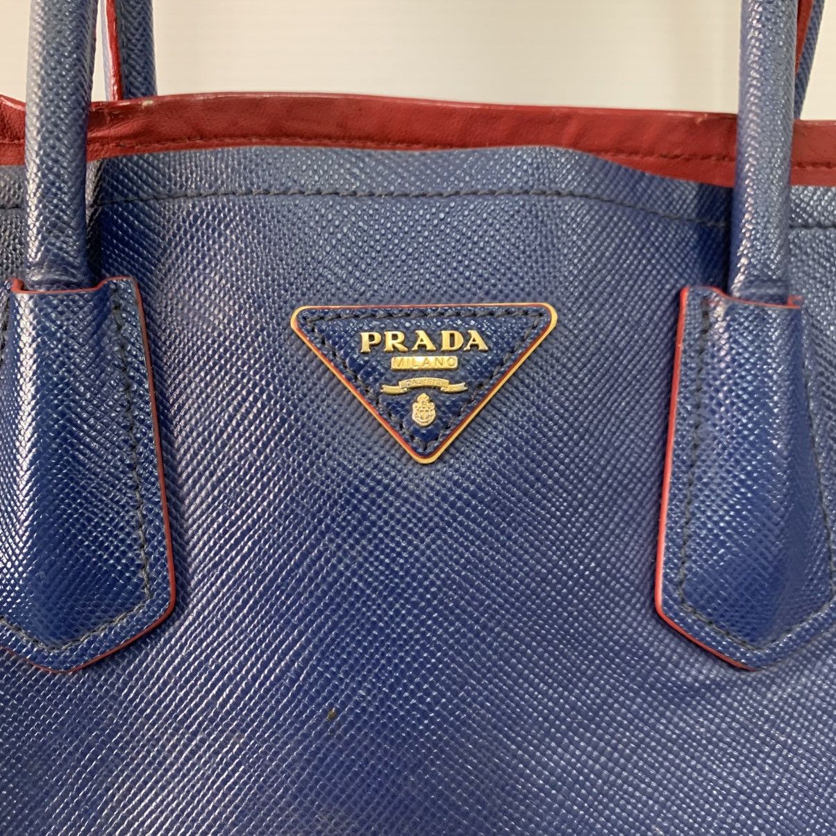 Prada Prada Leather Blue Shoulder Bag Size ONE SIZE - 3 Thumbnail
